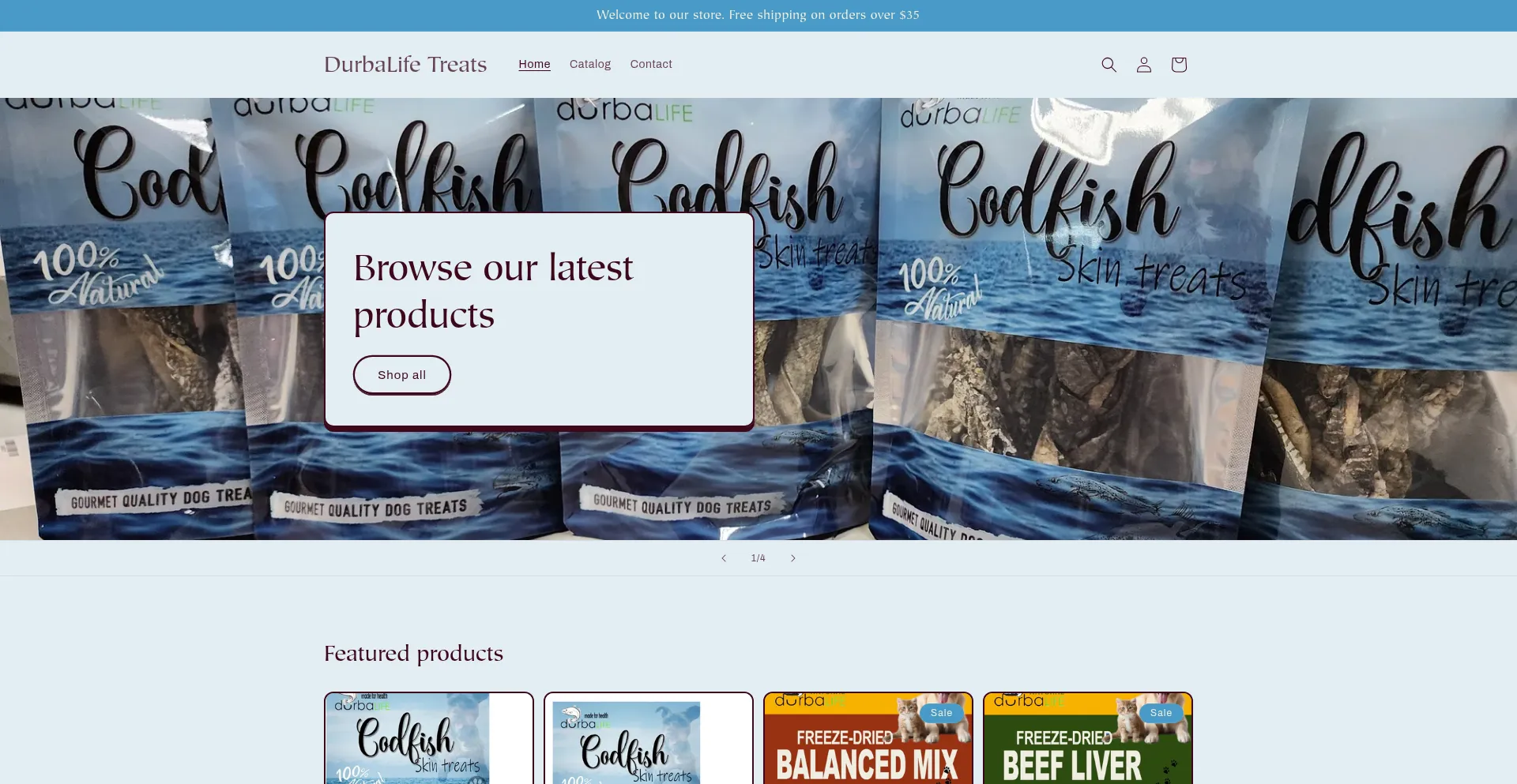Website screenshot of Durbalife.com