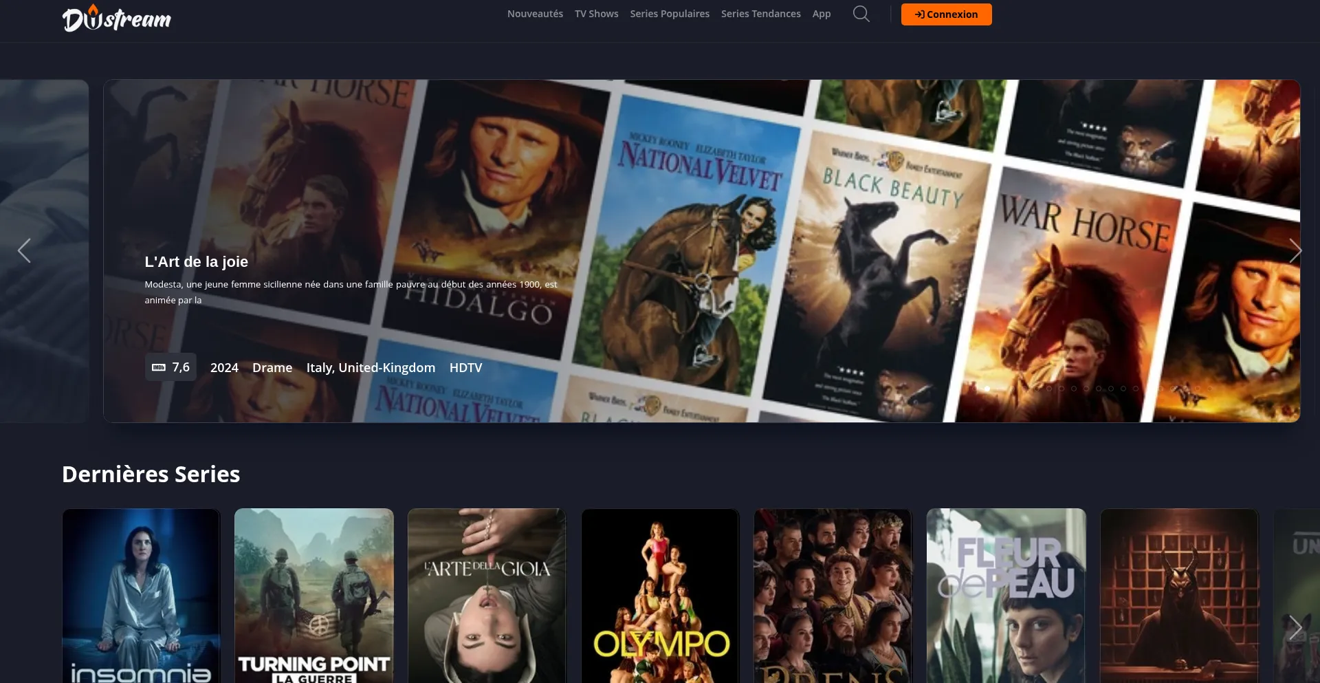 Website screenshot of Dustream.space