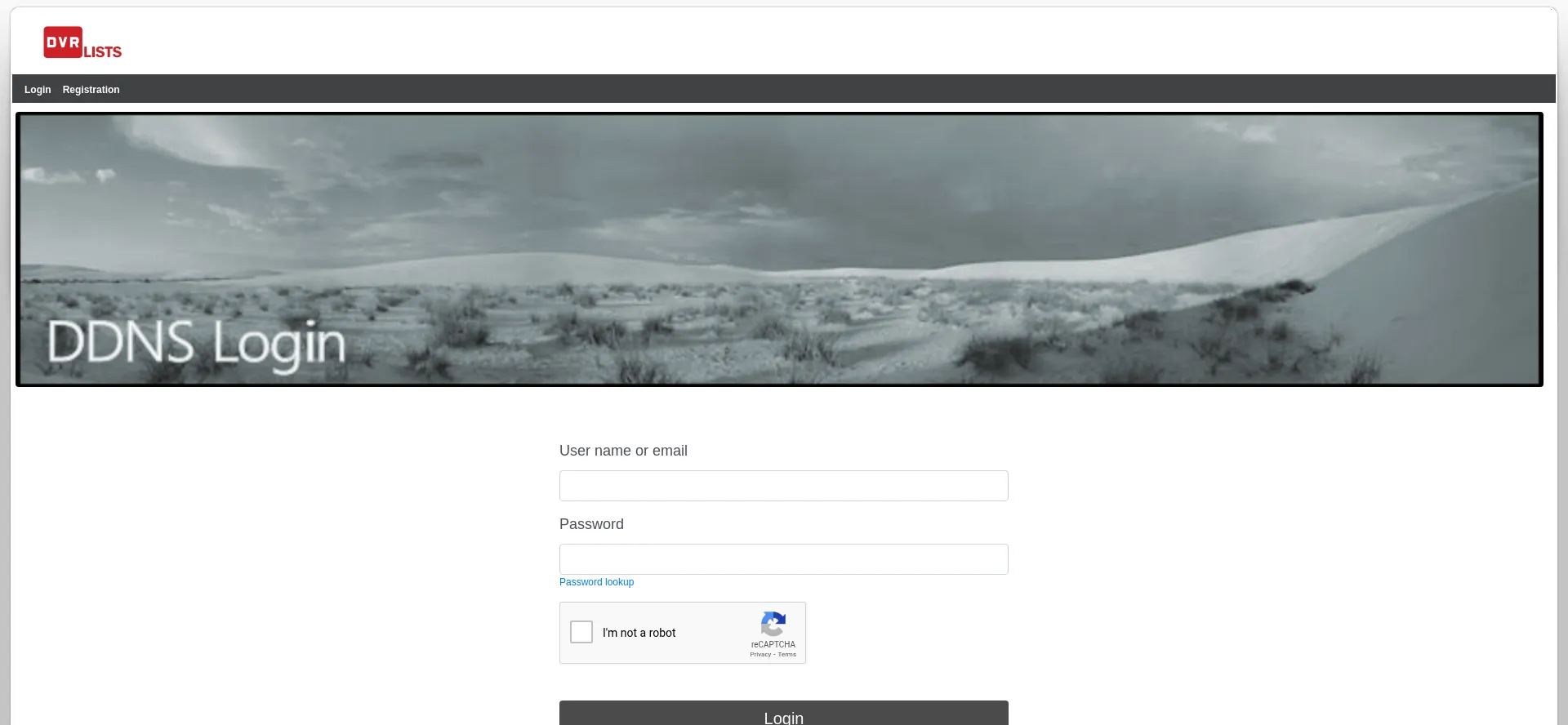Website screenshot of Dvrlists.com