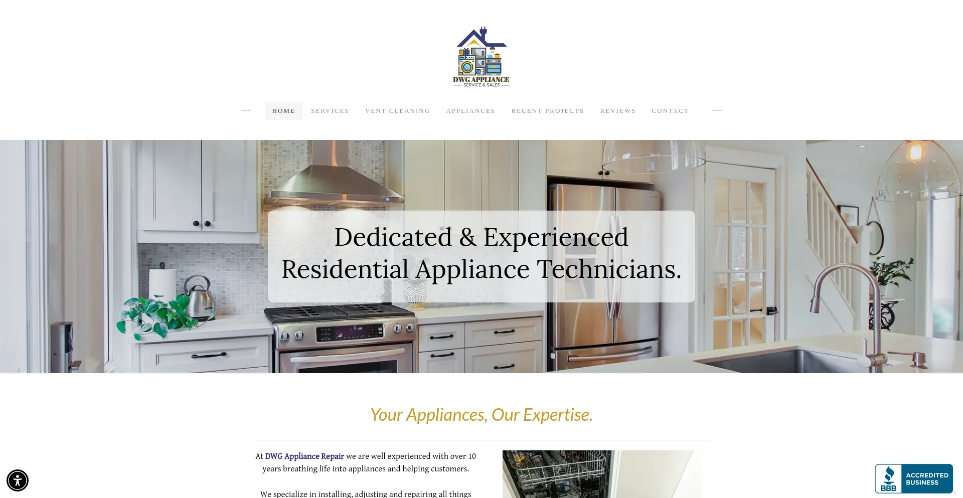 Dwgappliance.com Screenshot