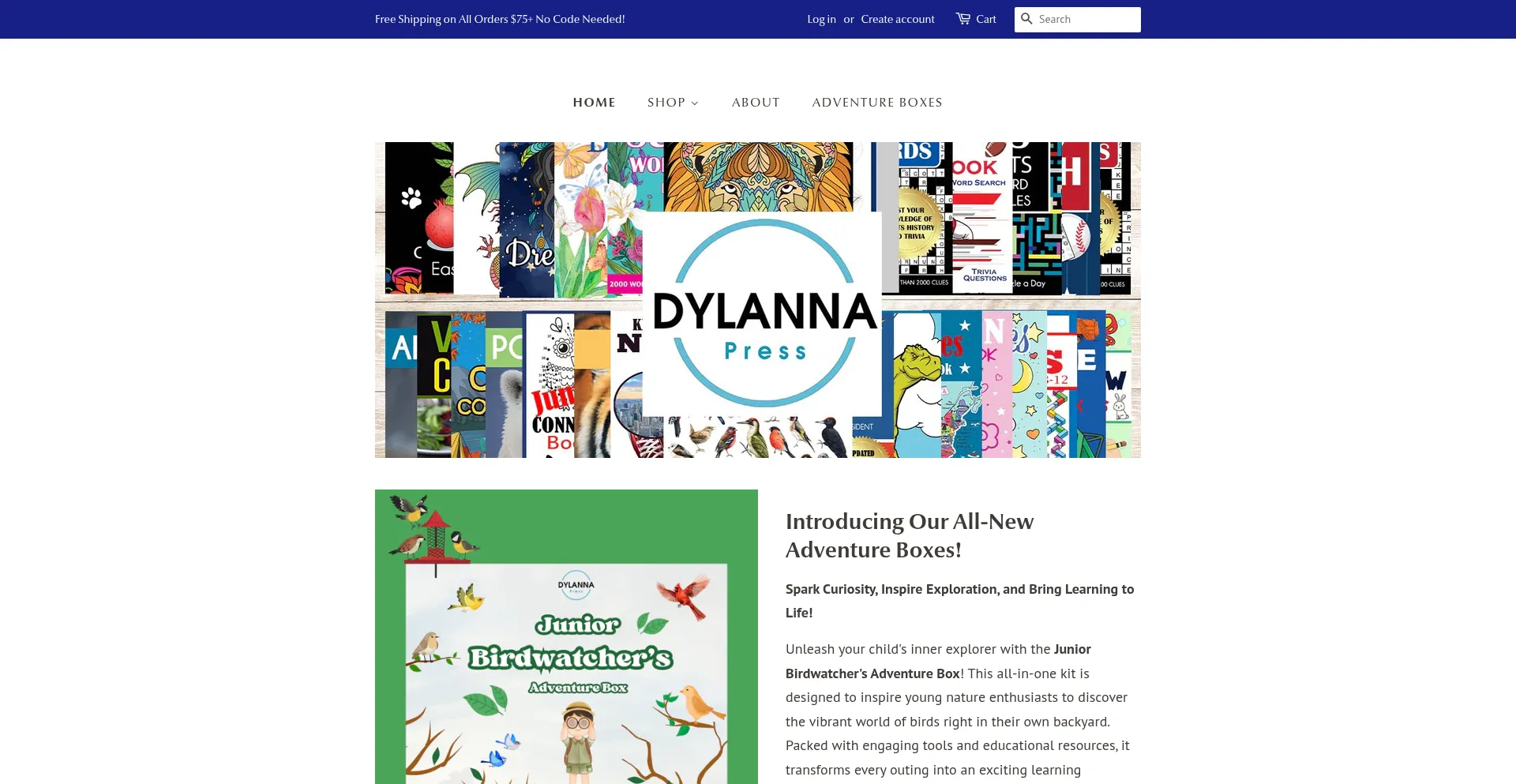 Website screenshot of Dylannapublishing.com