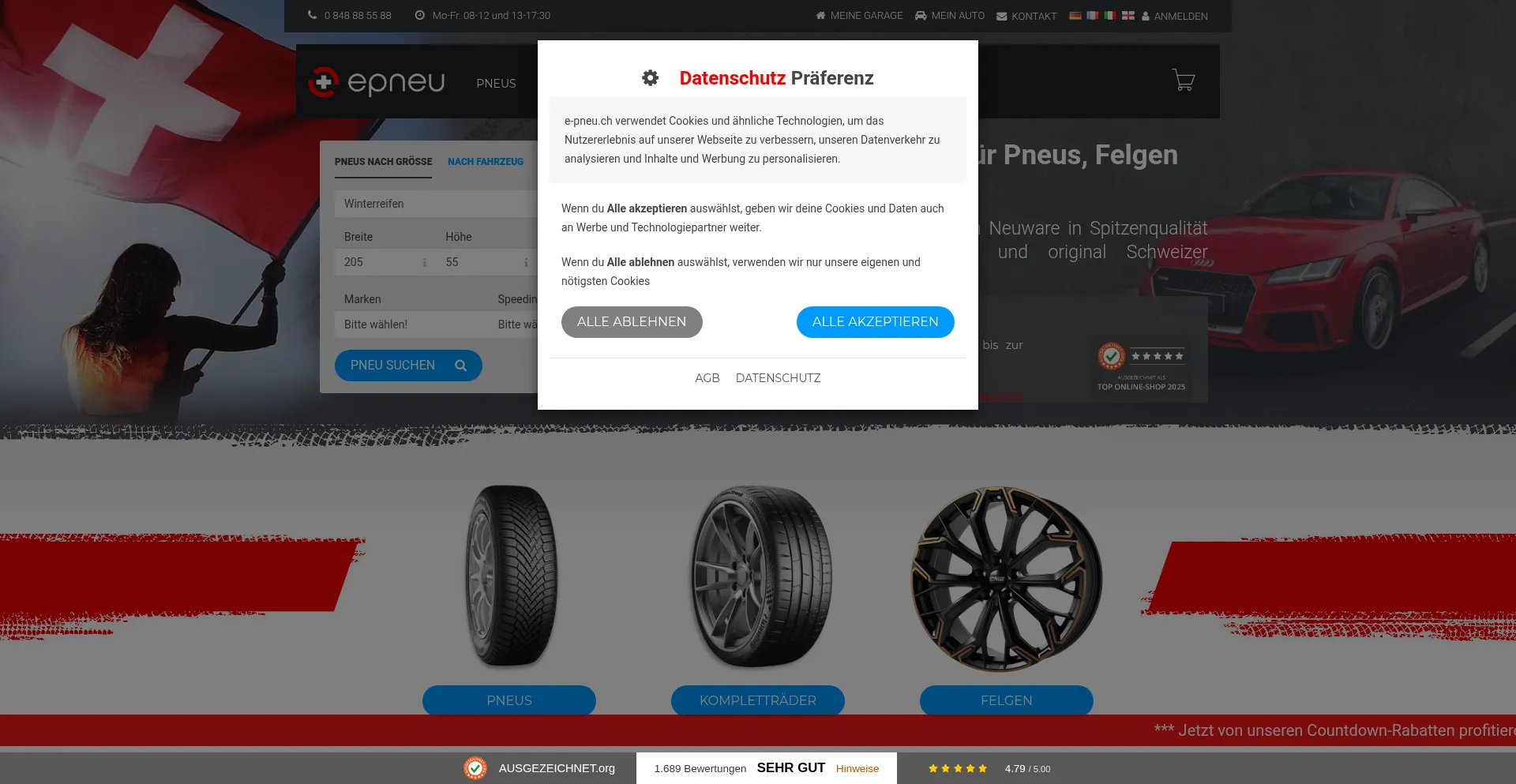 E-pneu.ch Screenshot