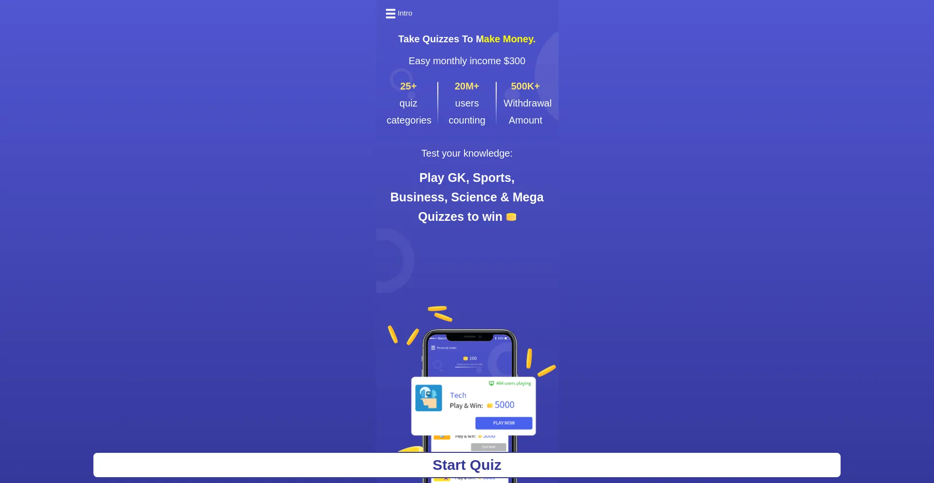 Website screenshot of E-quiz.shop