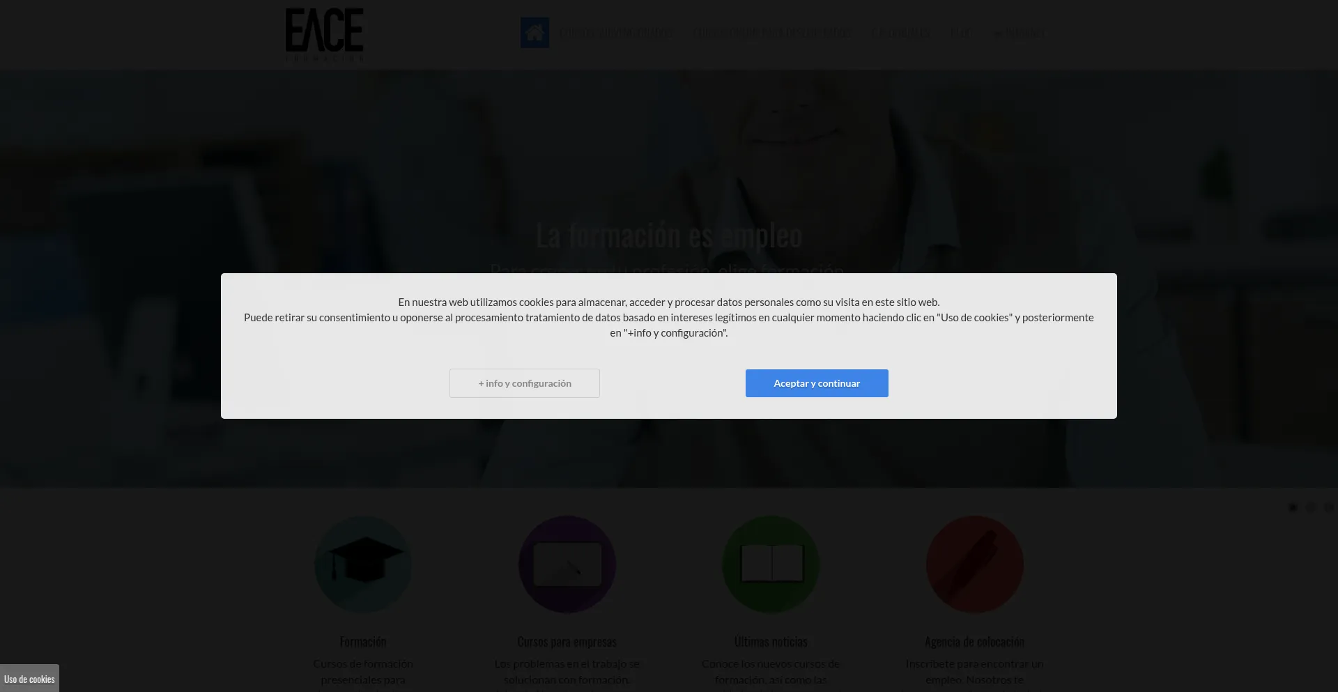 Website screenshot of Eace.es