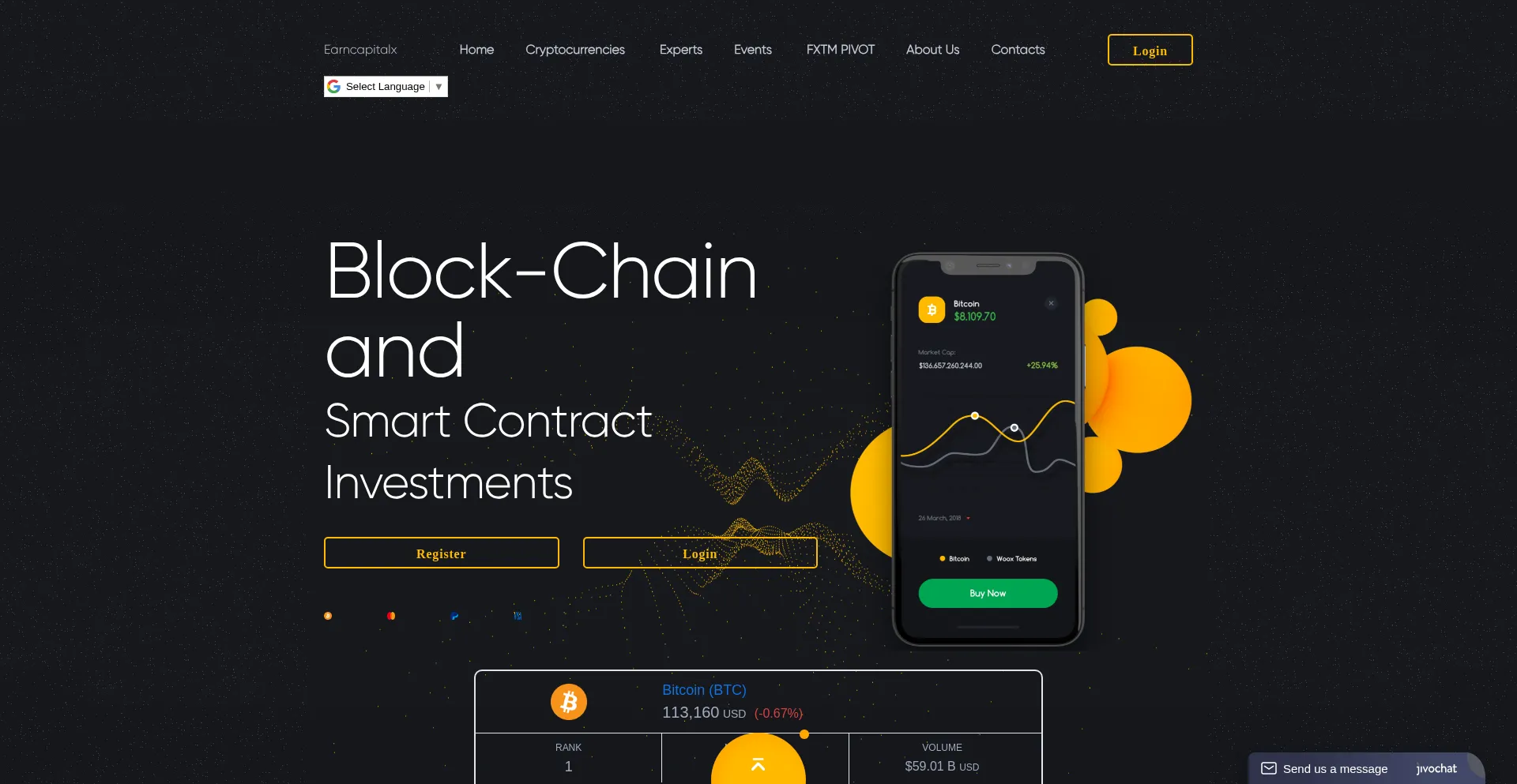 Website screenshot of Earncapitalx.com
