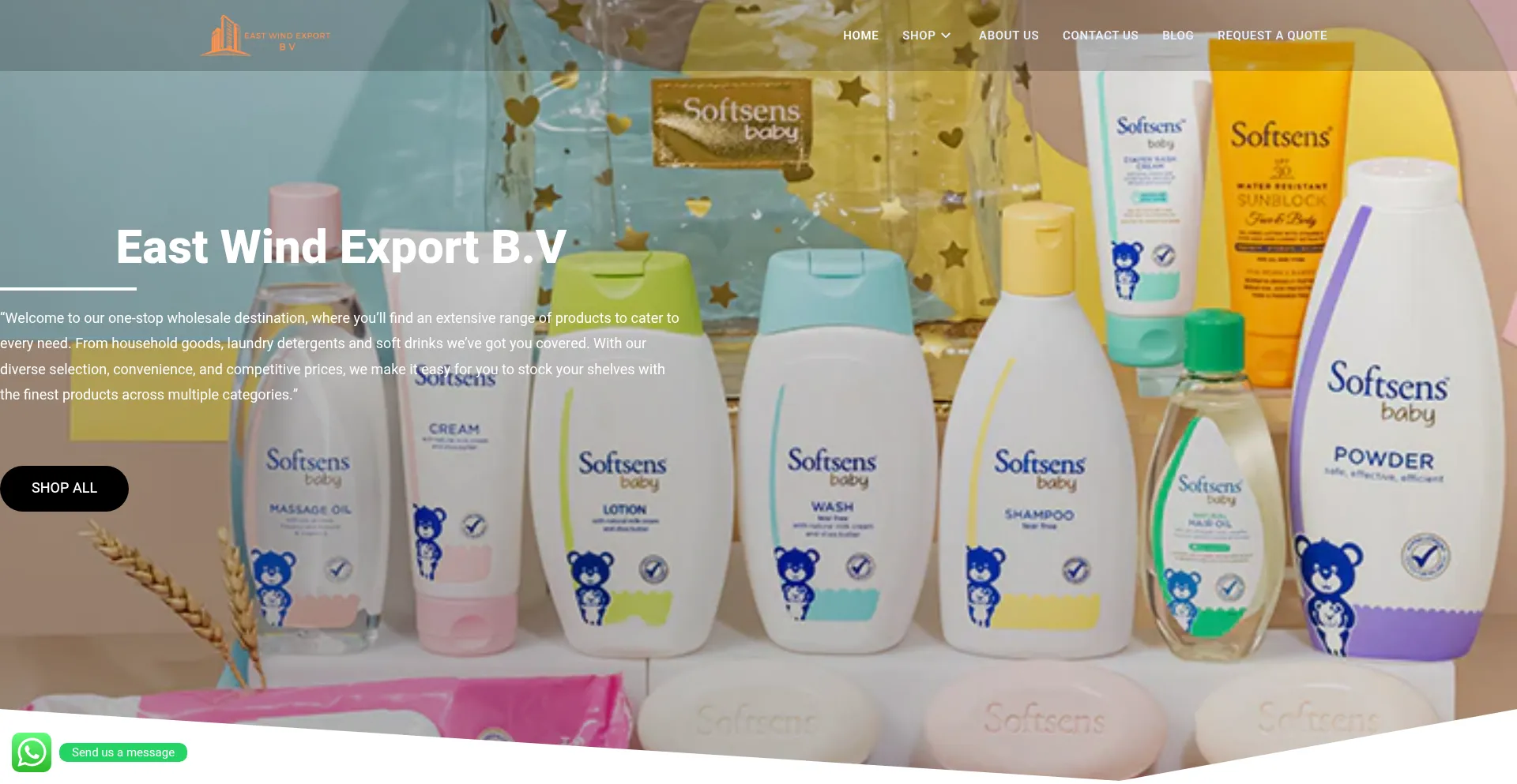 Website screenshot of Eastwindexportbv.com