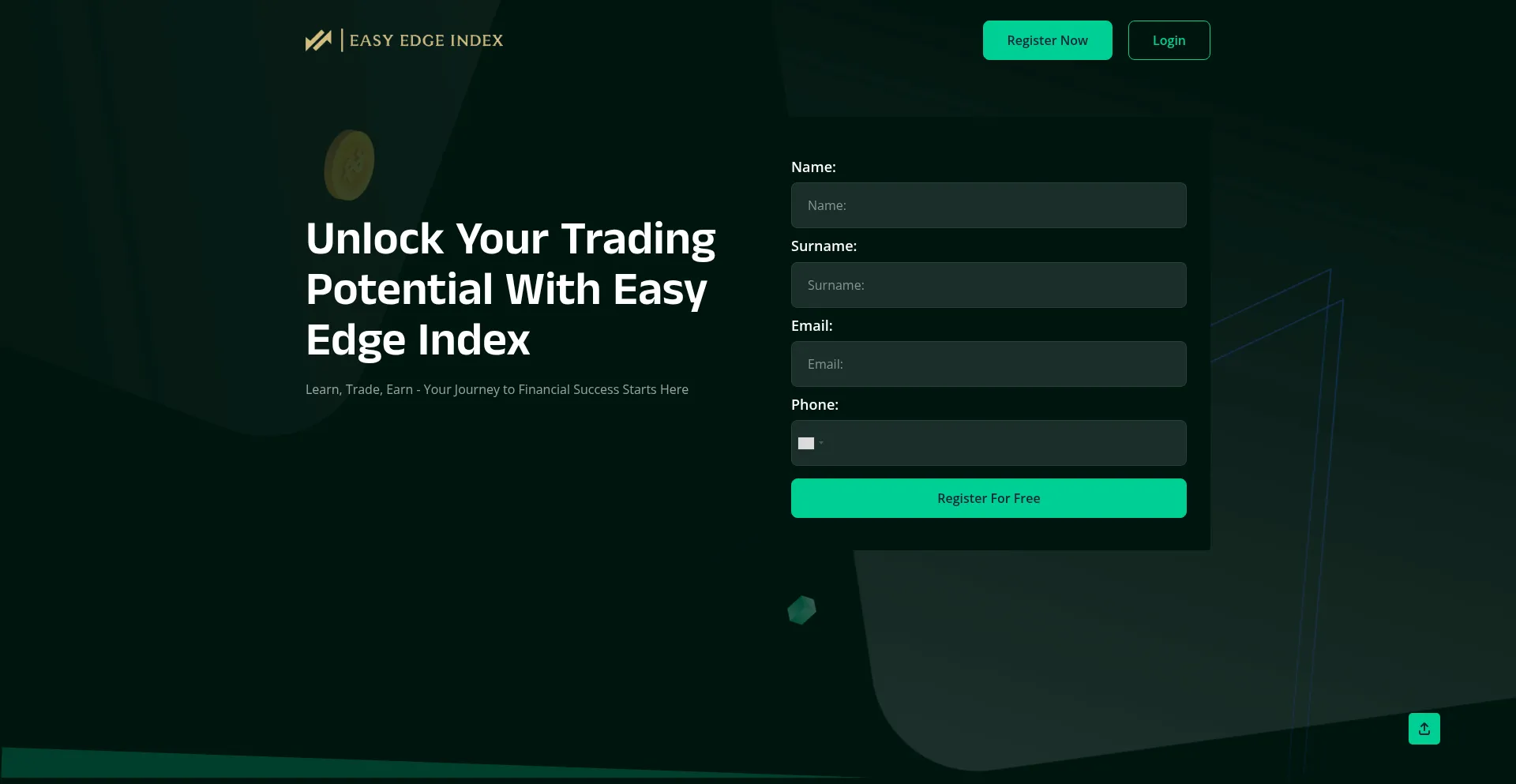 Website screenshot of Easyedgeindex.com