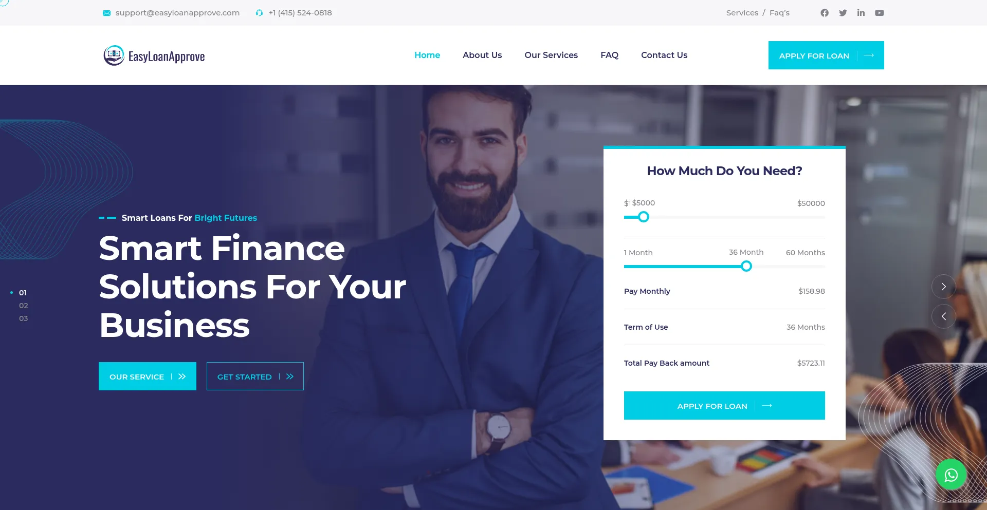 Website screenshot of Easyloanapprove.com