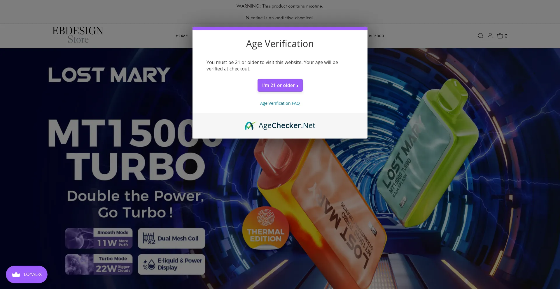 Website screenshot of Ebdesign.store