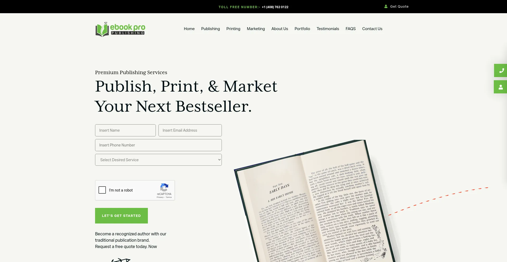 Website screenshot of Ebookpropublishing.com