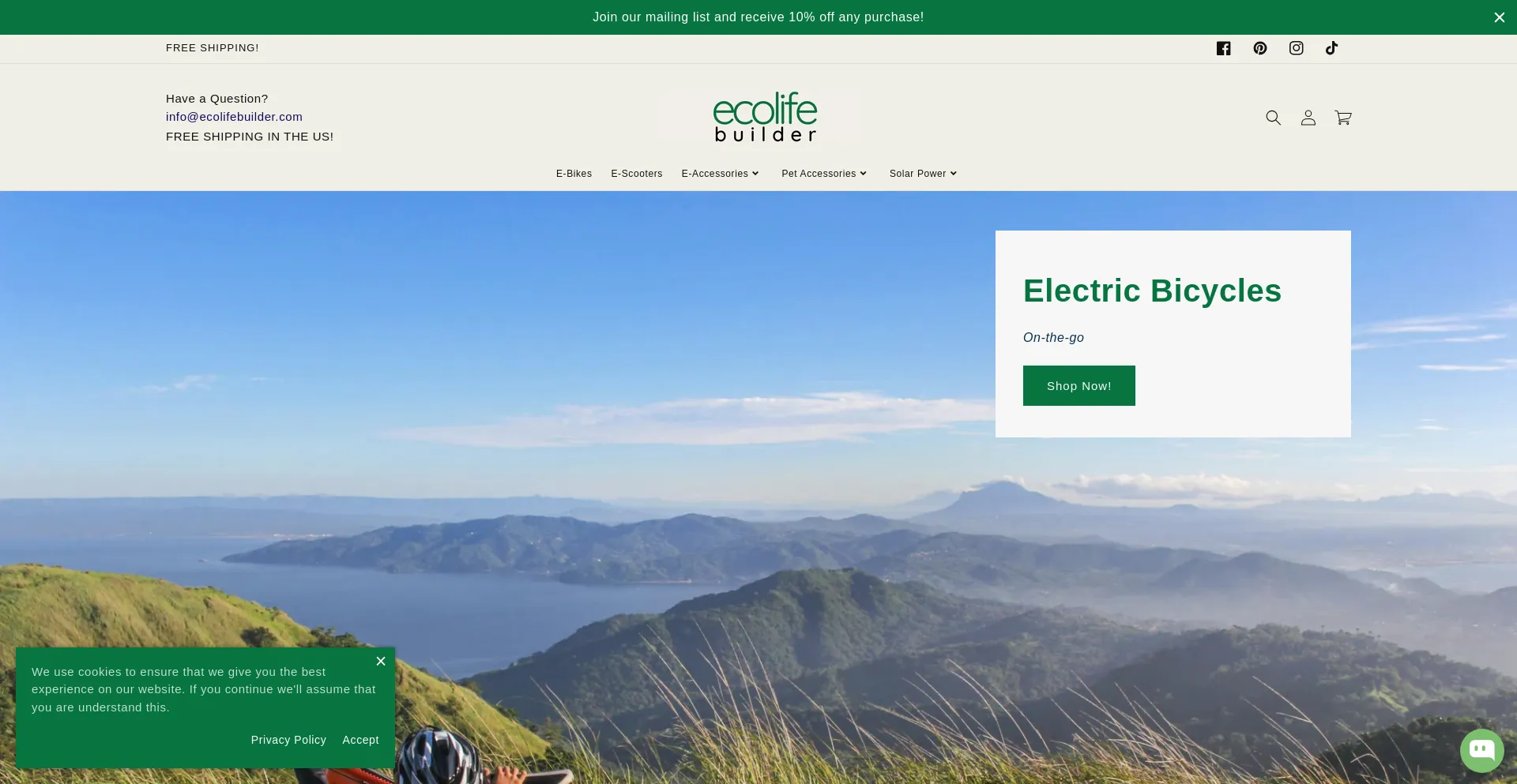 Website screenshot of Ecolifebuilder.com