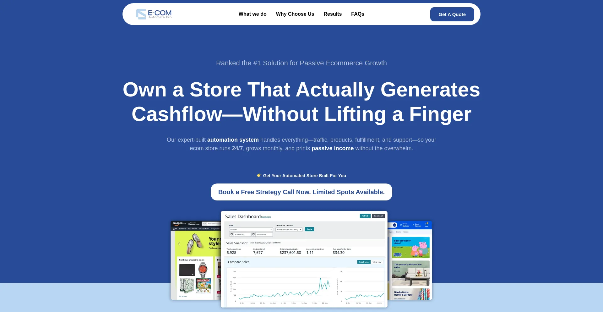 Website screenshot of Ecomautomatepro.com