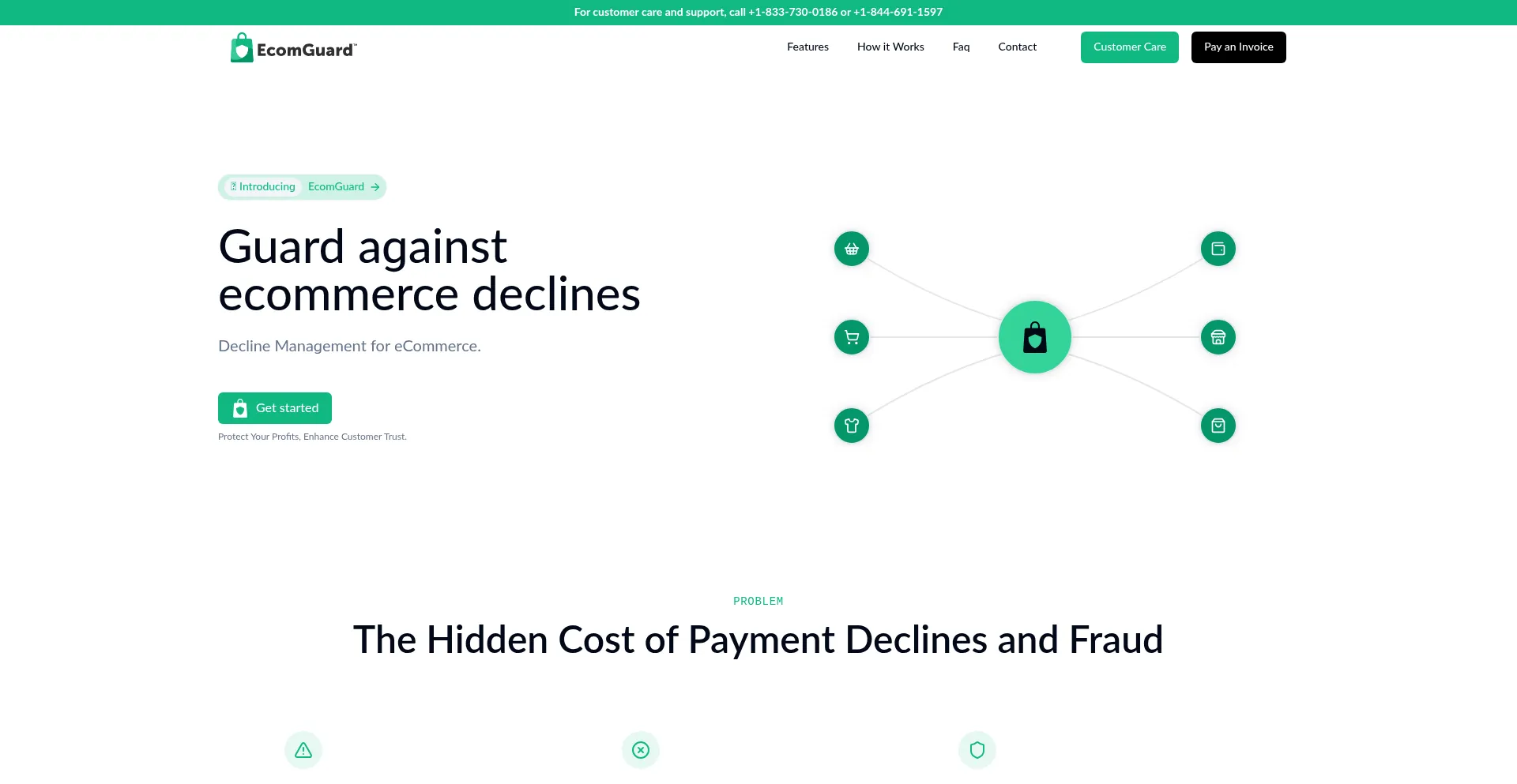 Website screenshot of Ecomguard.co