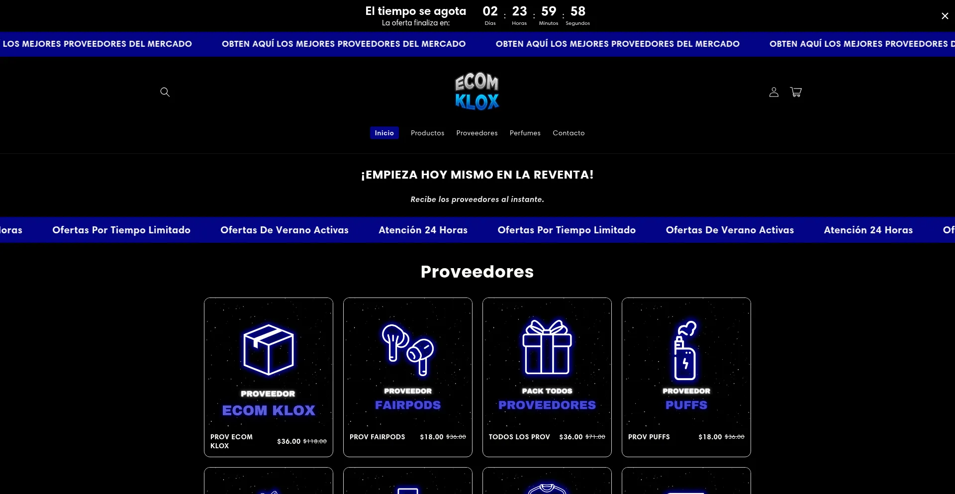 Website screenshot of Ecomklox.com
