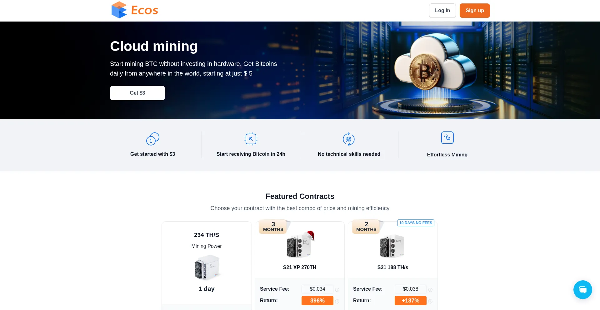 Ecosminers.com Screenshot