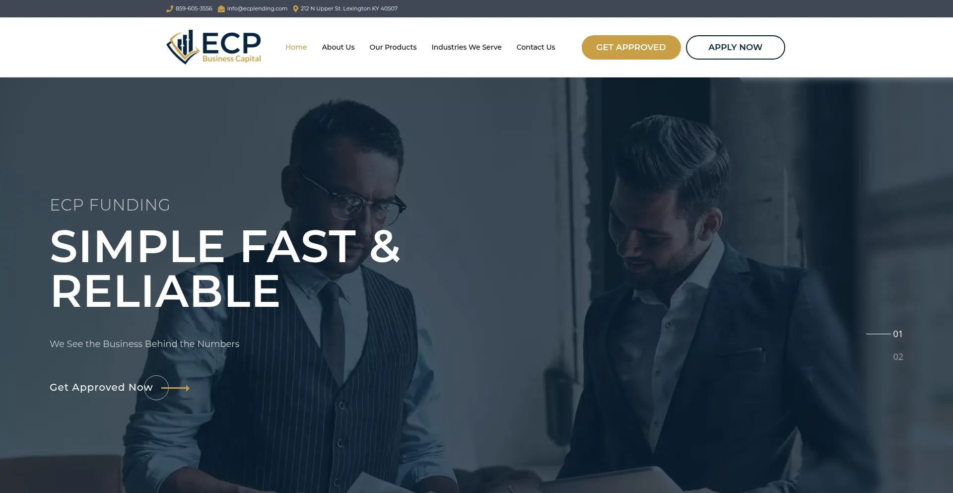 Website screenshot of Ecplending.com