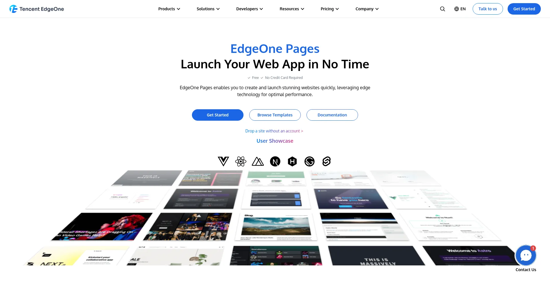 Website screenshot of Edgeone.app