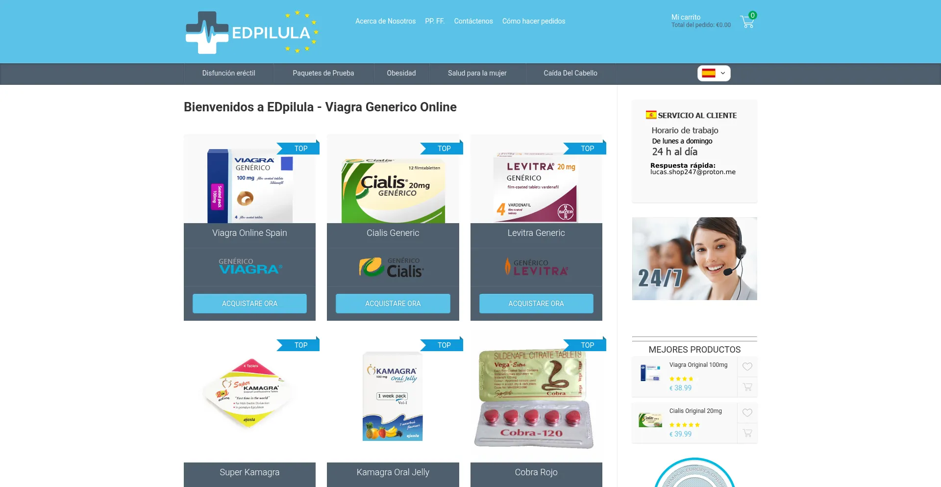 Website screenshot of Edpilula.net