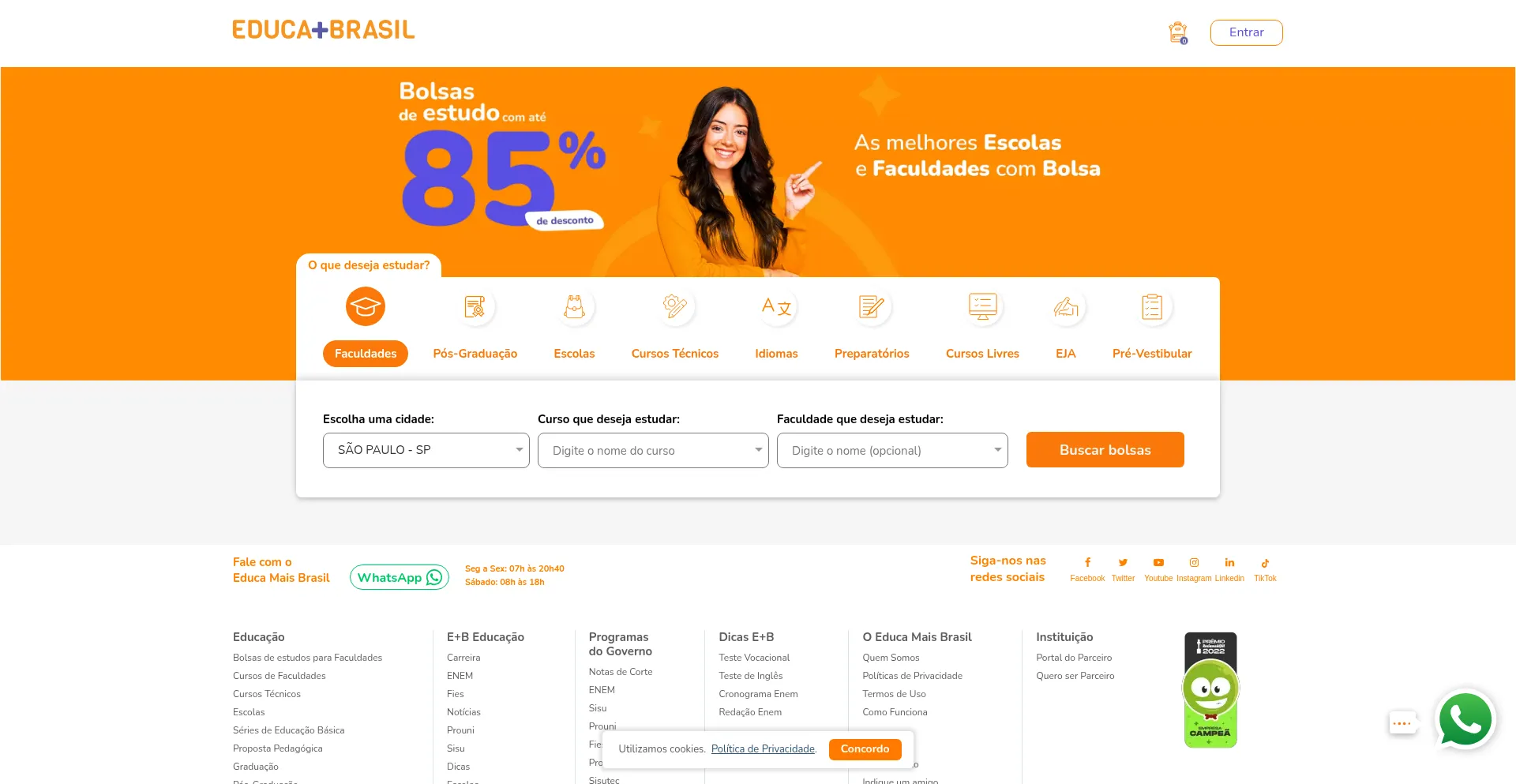 Website screenshot of Educamaisbrasil.com.br