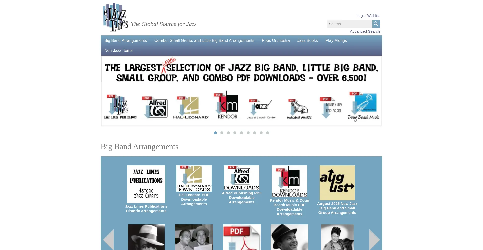 Website screenshot of Ejazzlines.com