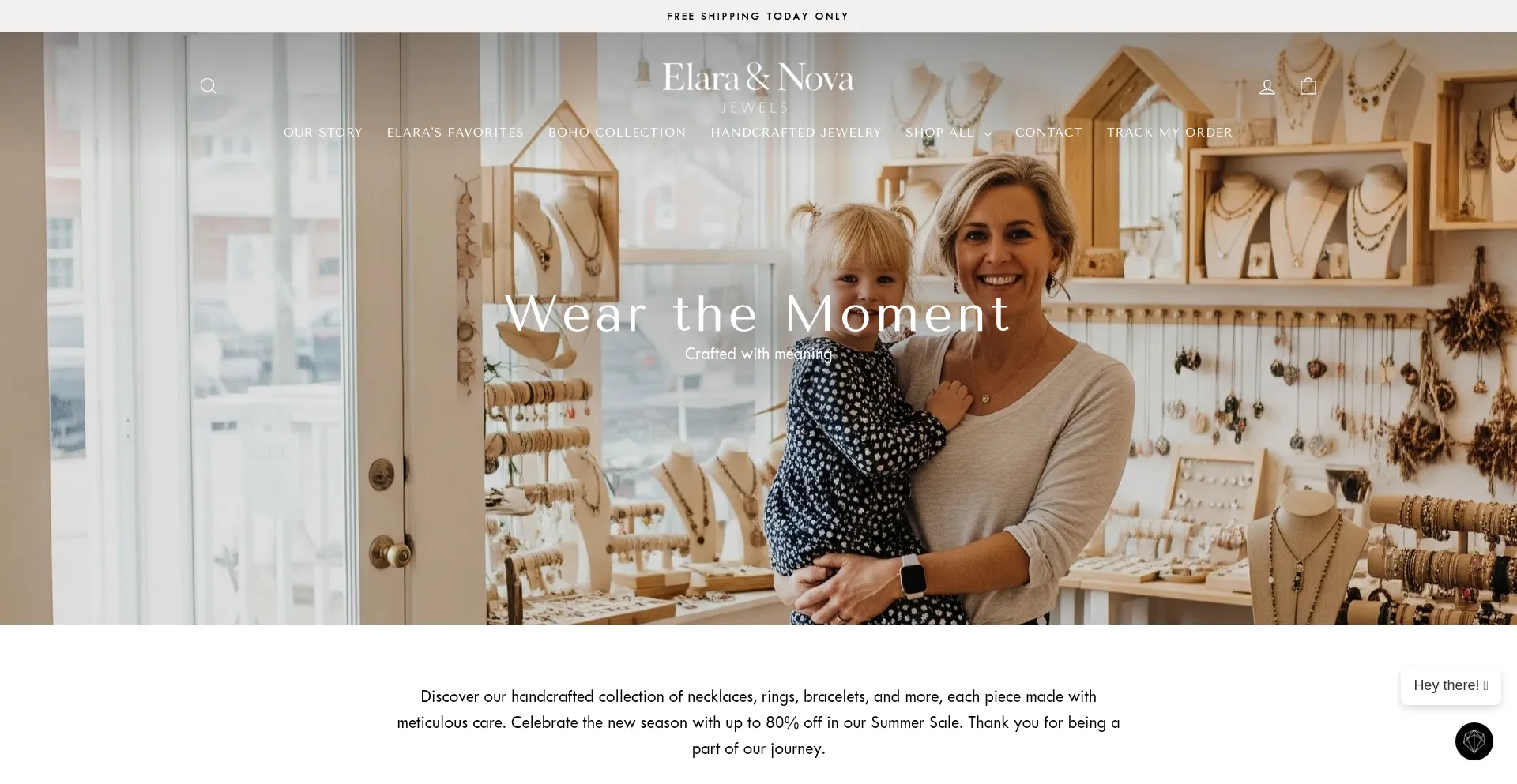 Website screenshot of Elaranovajewels.com