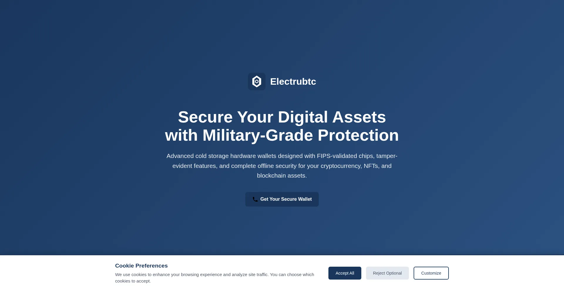 Website screenshot of Electrubtc.org