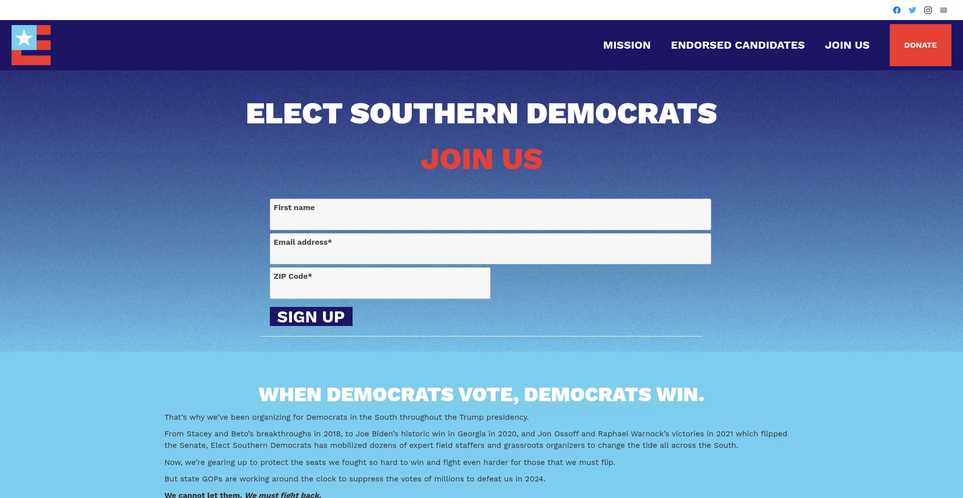 Electsoutherndemocrats.org é Seguro e Confiável?