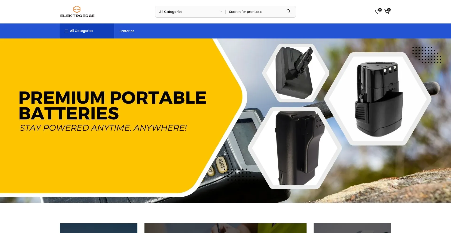 Website screenshot of Elektroedge.com