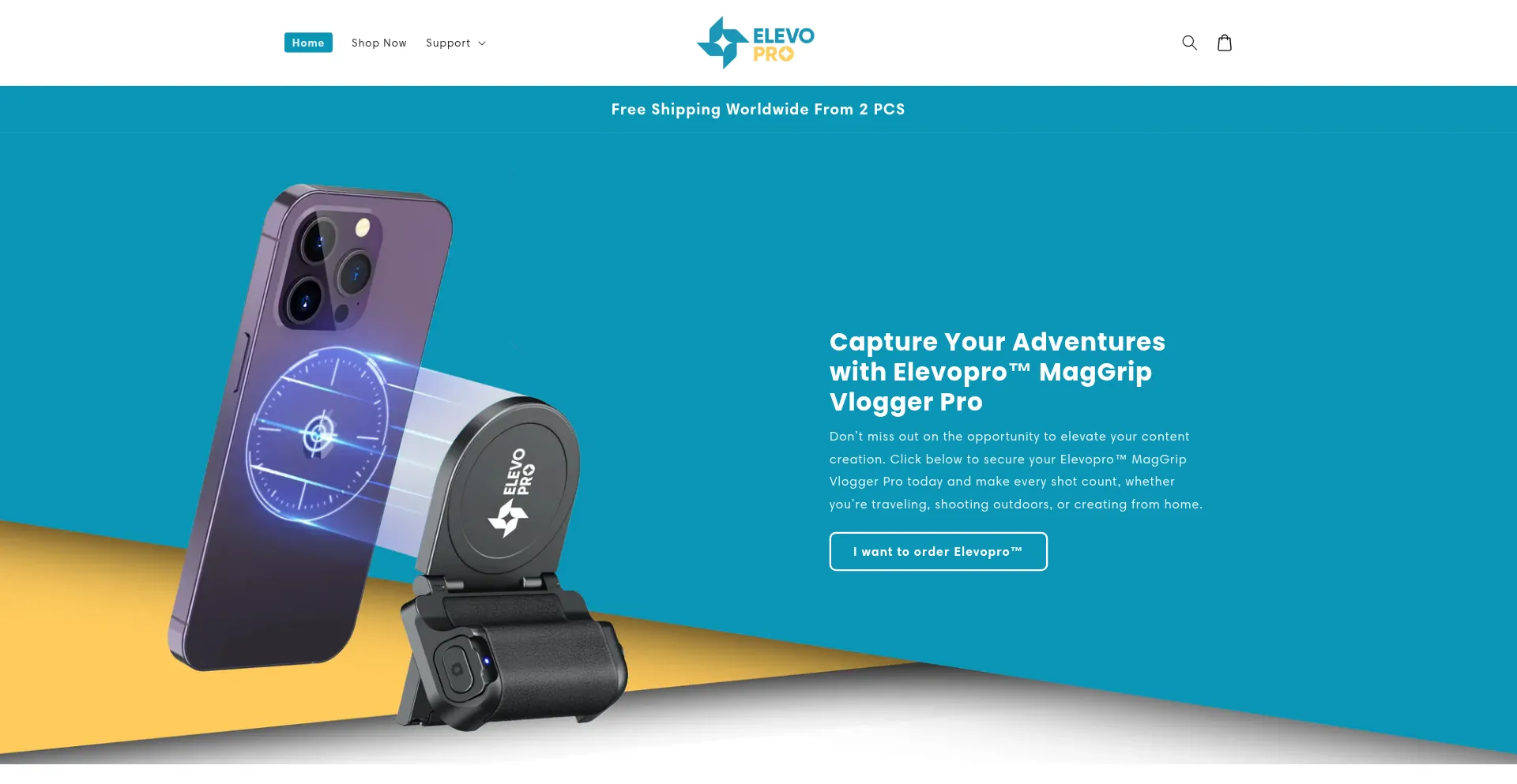 Website screenshot of Elevopro.com