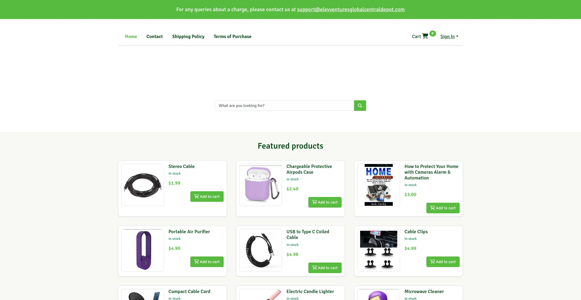 Website screenshot of Elevventuresglobal.com