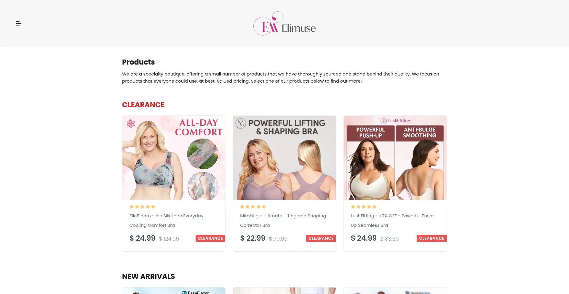 Website screenshot of Elimuse.com