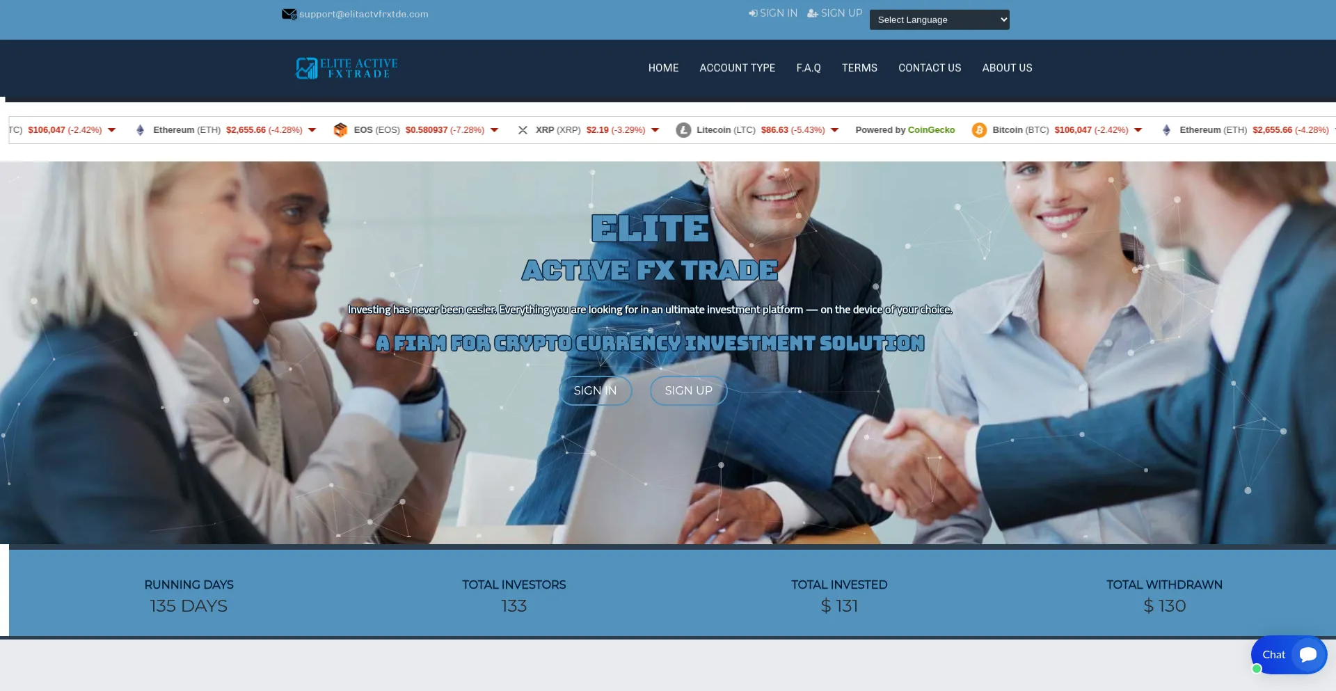 Website screenshot of Elitactvfrxtde.com