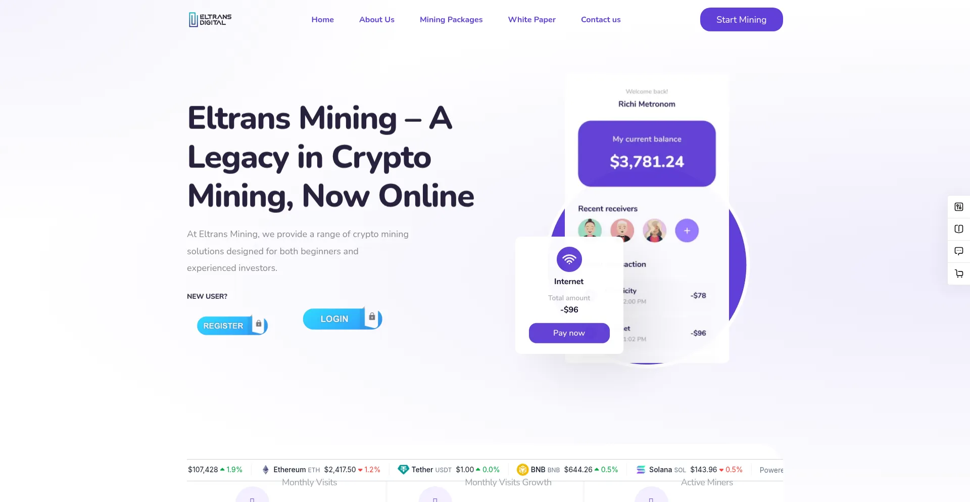 Website screenshot of Eltransmining.com