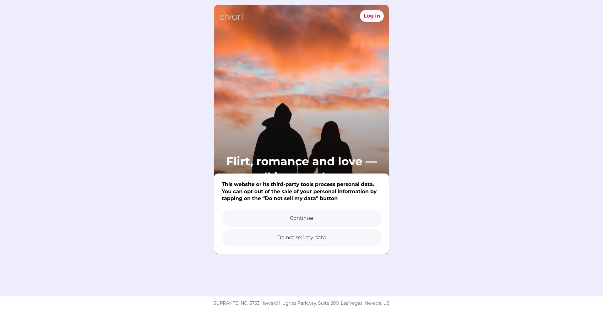 Website screenshot of Elvori.com