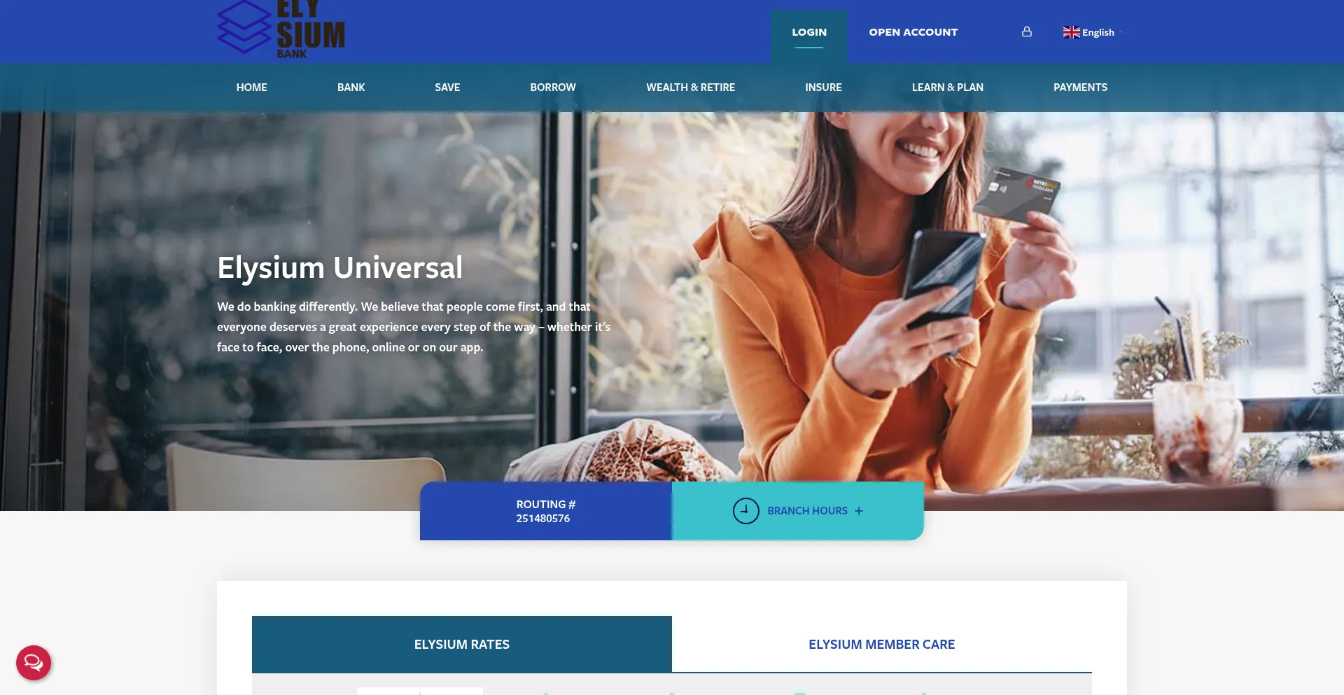 Website screenshot of Elysiumuniversal.com