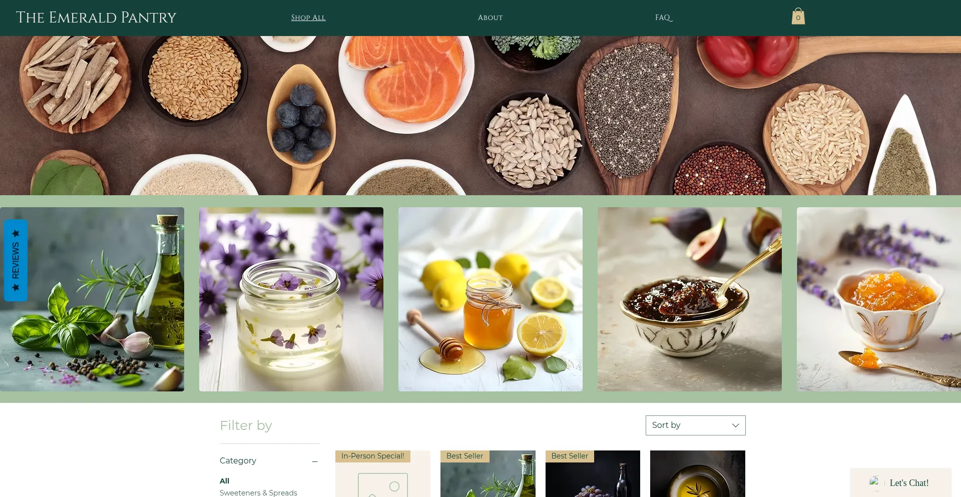 Website screenshot of Emeraldpantry.com
