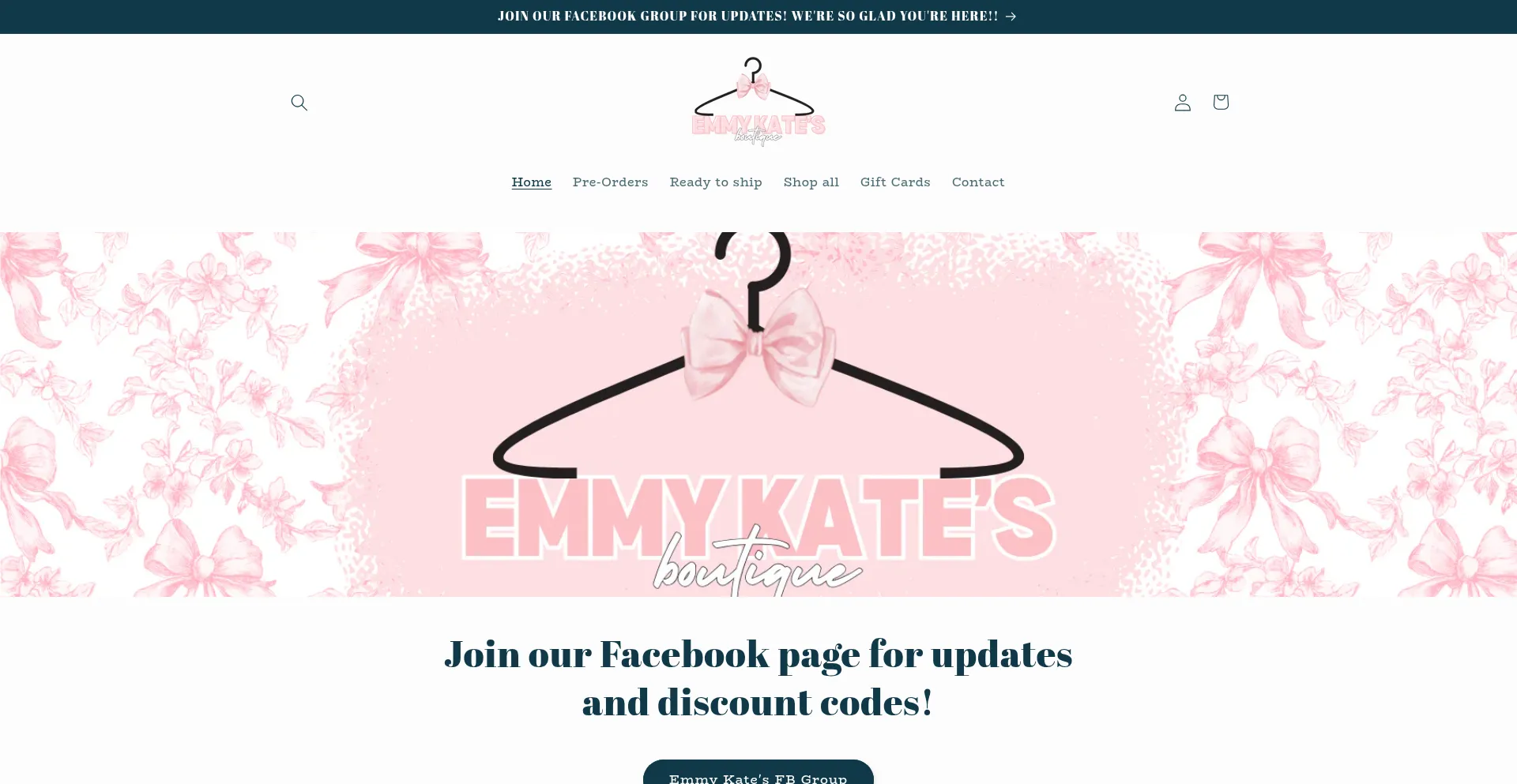 Website screenshot of Emmykates.com