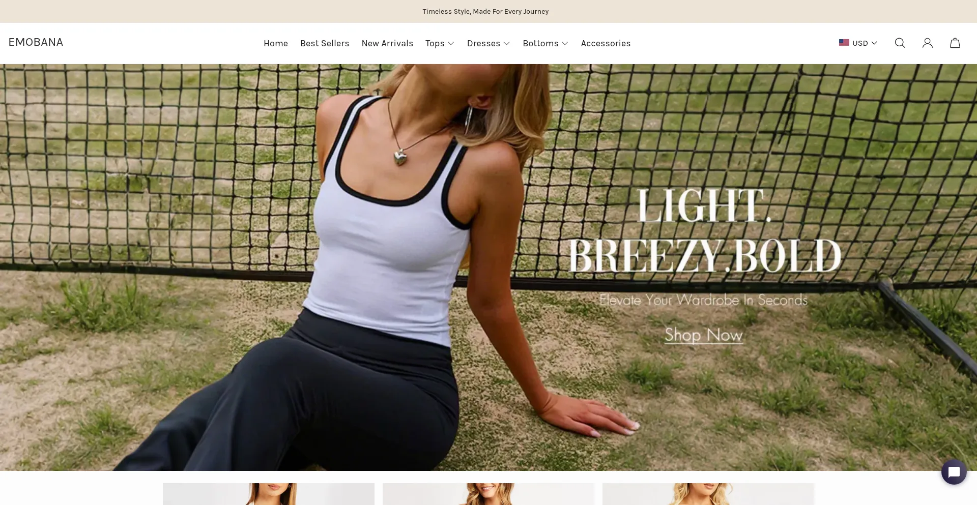 Website screenshot of Emobana.com