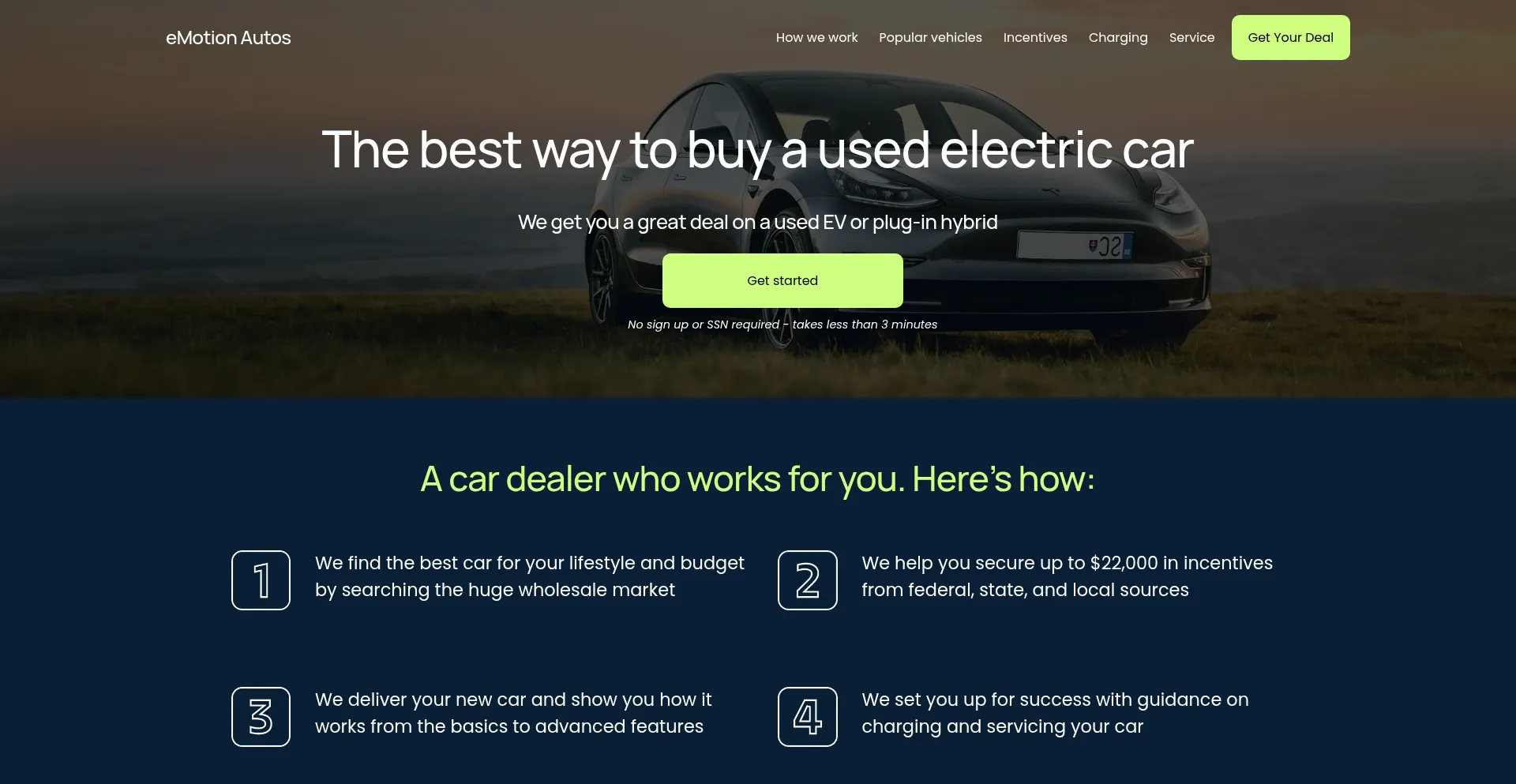 Website screenshot of Emotionautos.com