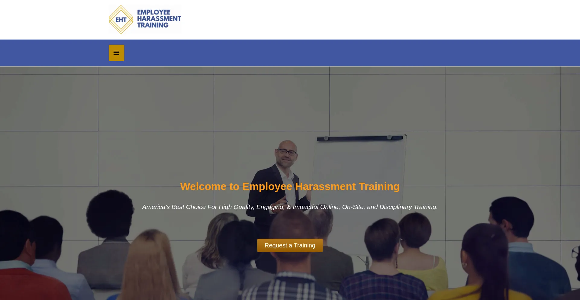 Website screenshot of Employeeharassmenttraining.com