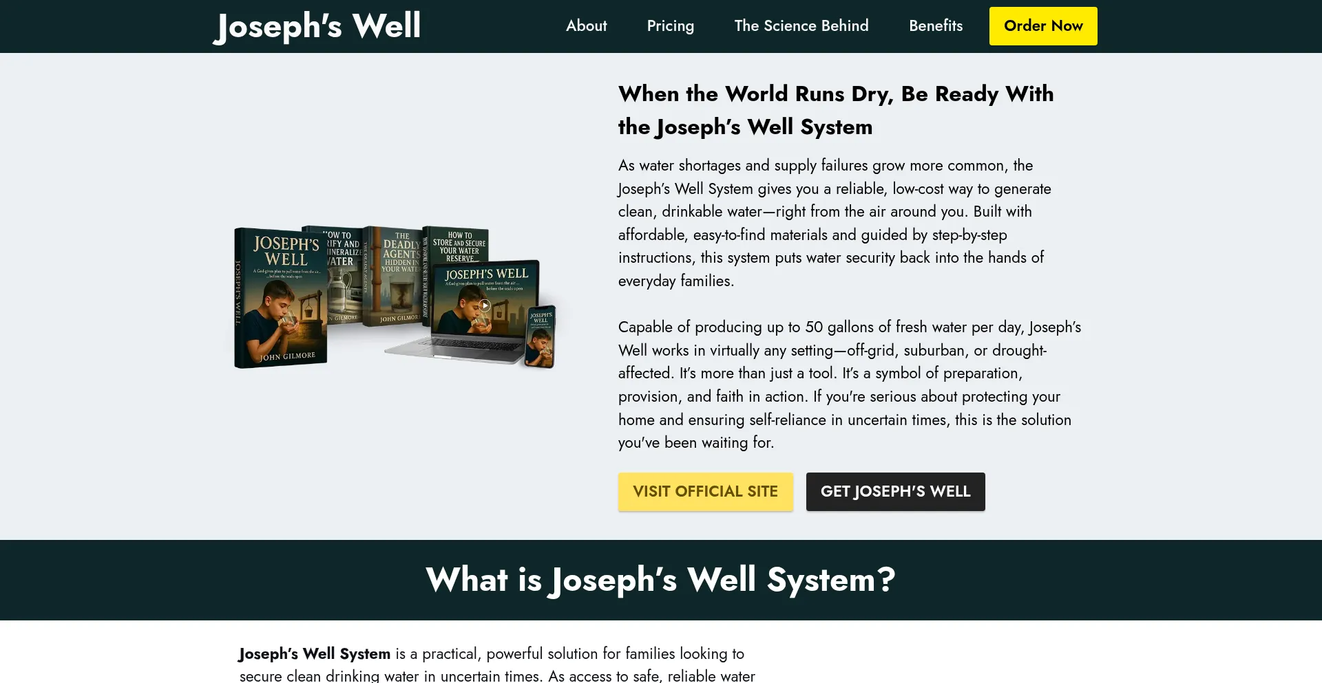 Website screenshot of En-us-josephswell.com