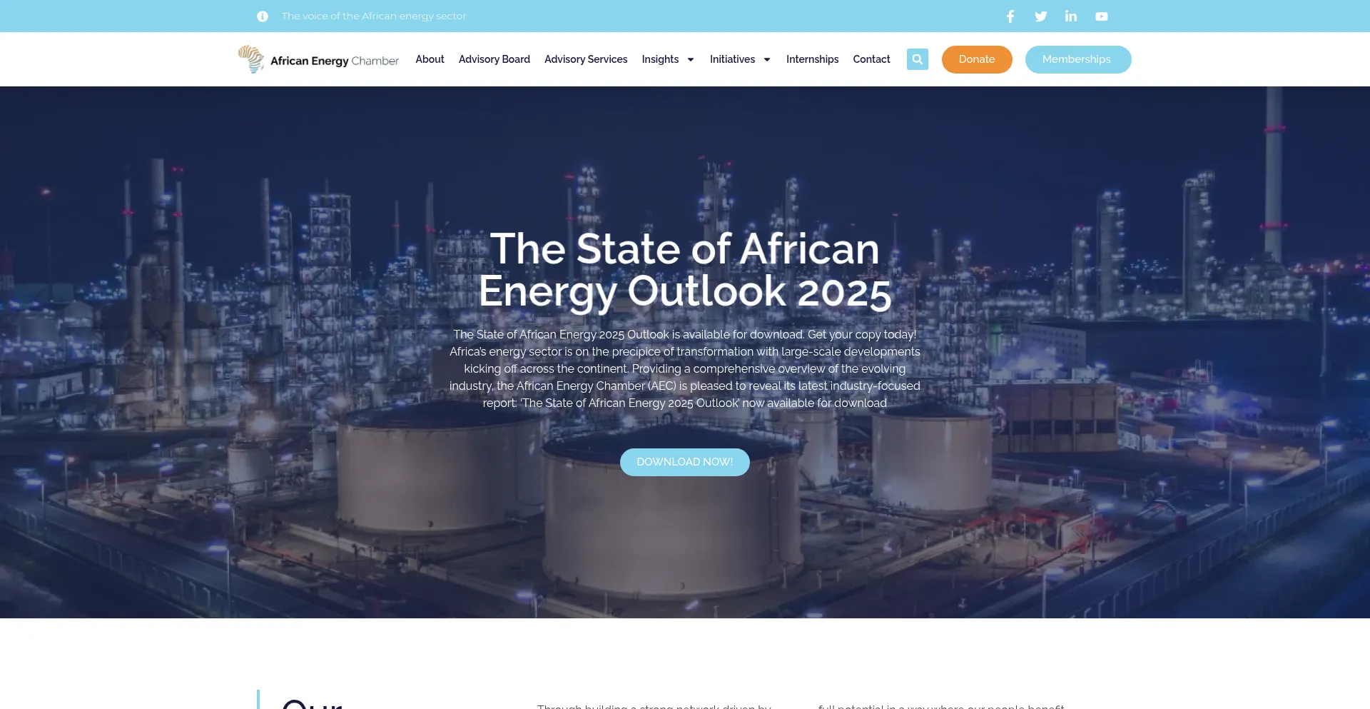 Website screenshot of Energychamber.org