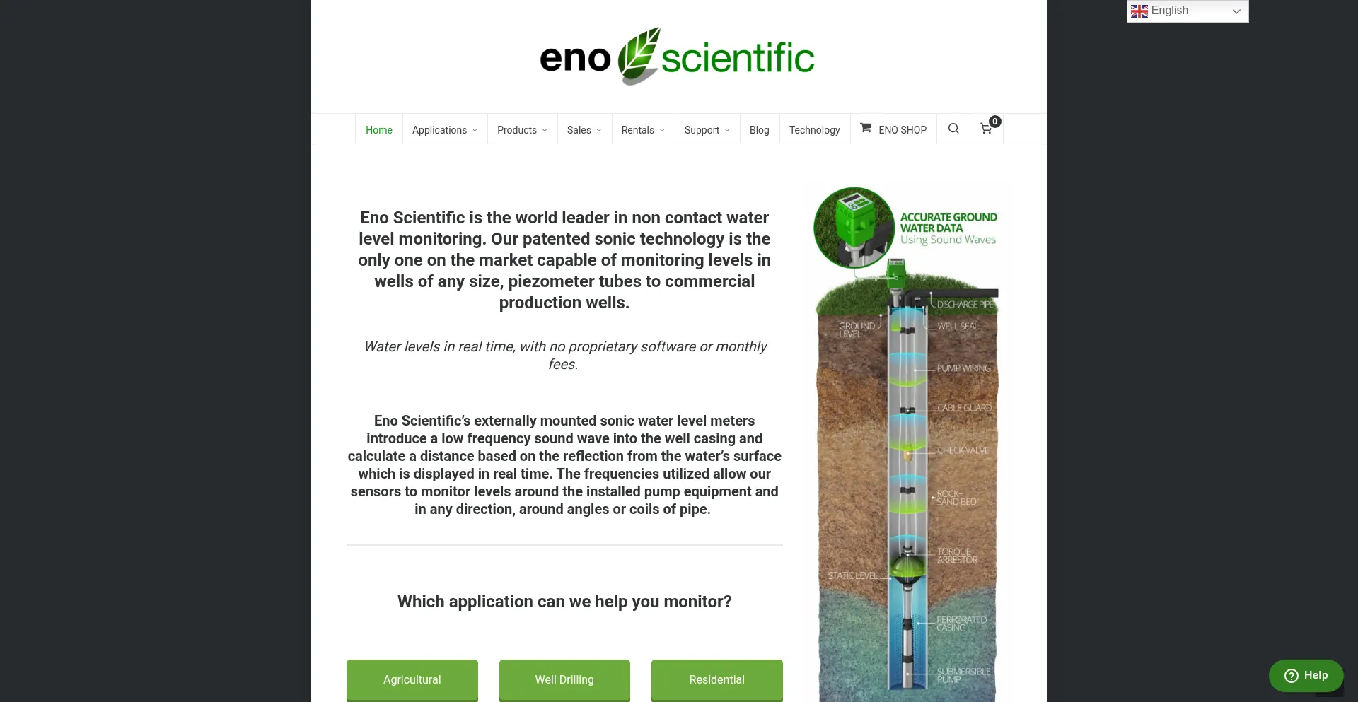 Website screenshot of Enoscientific.com