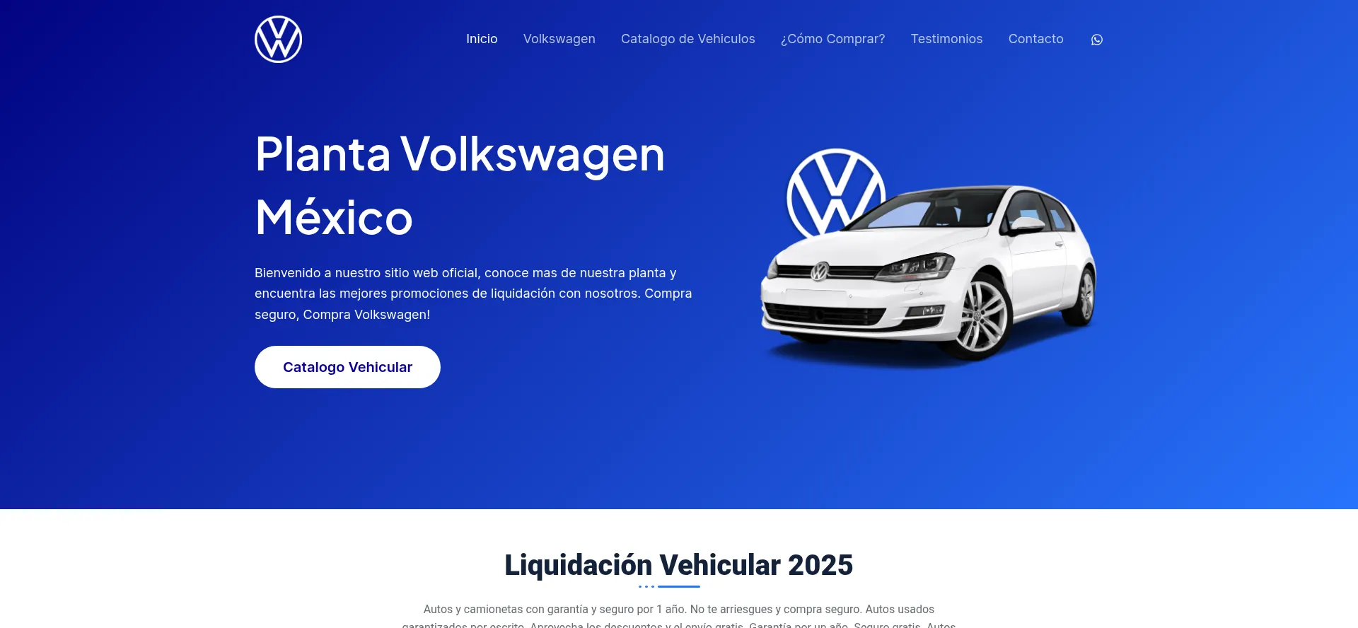 Website screenshot of Ensambladoravw.com