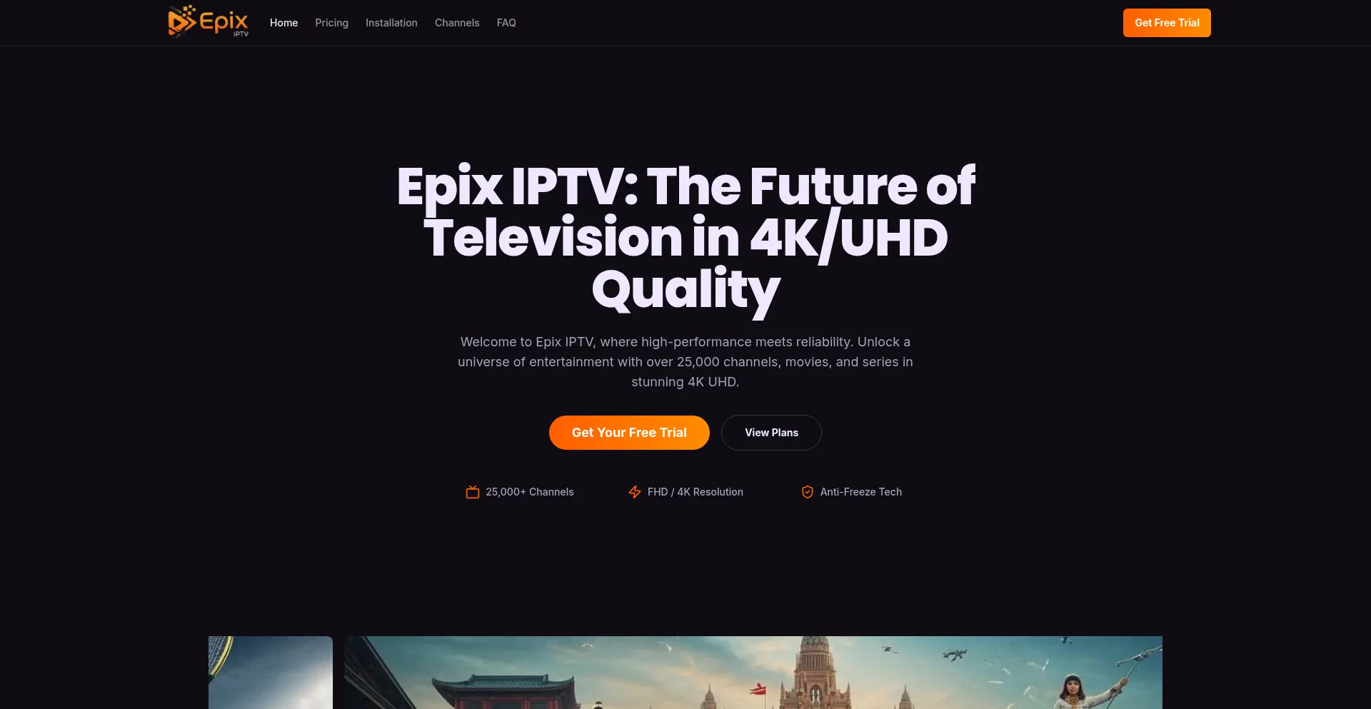 Website screenshot of Epixiptv.tv
