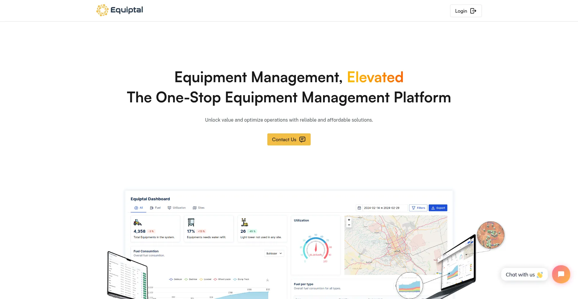Website screenshot of Equiptal.net
