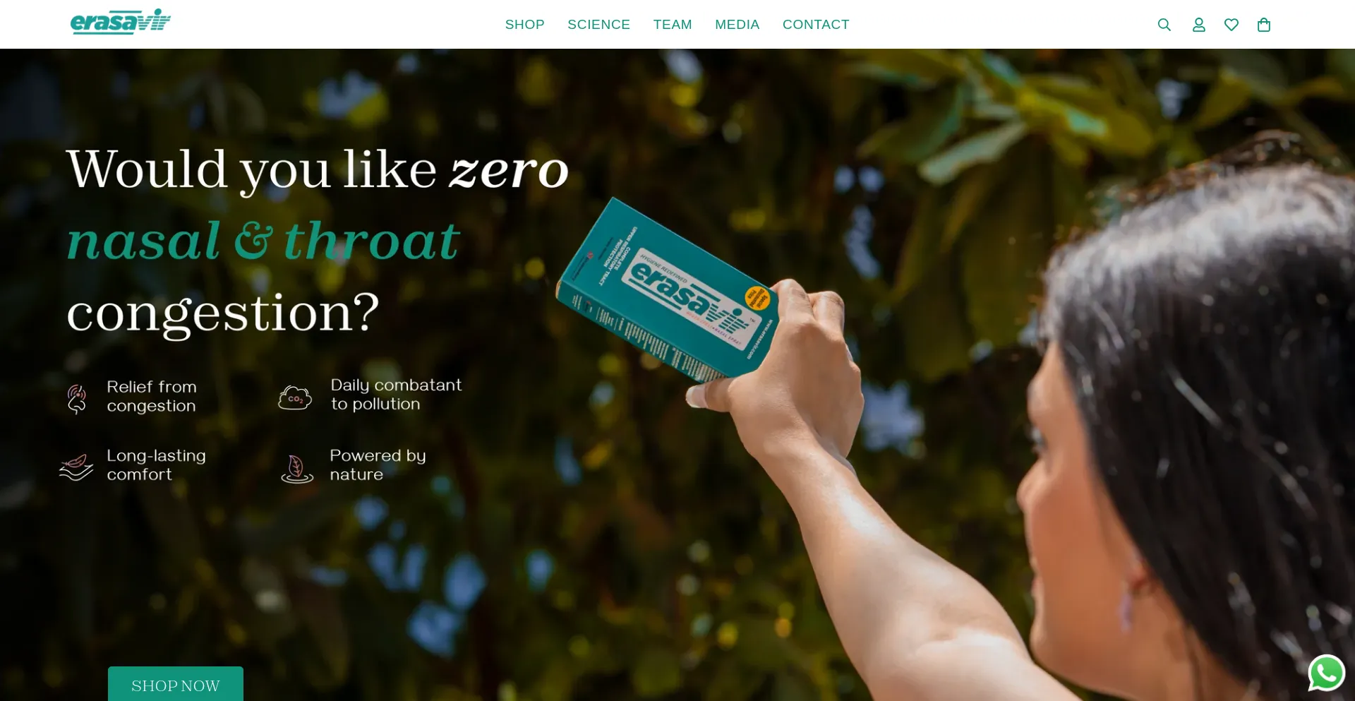 Website screenshot of Erasavir.in