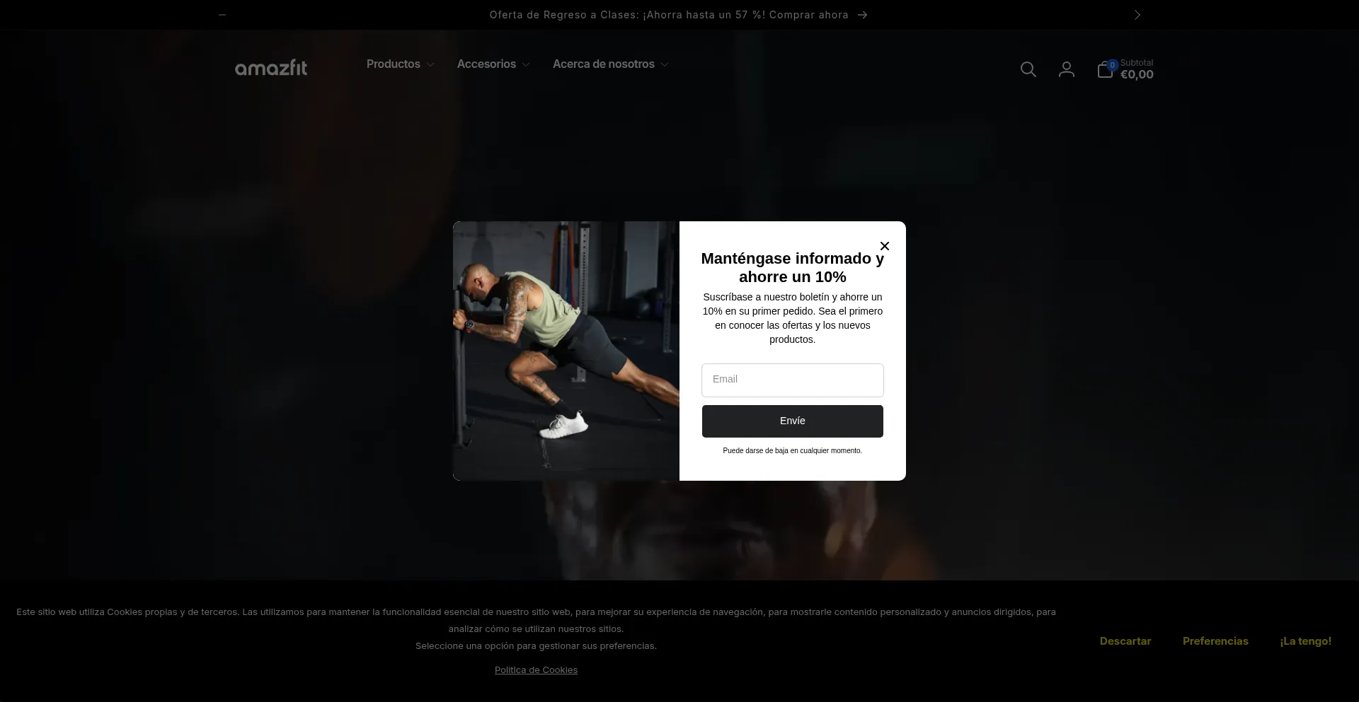 Website screenshot of Es.amazfit.com