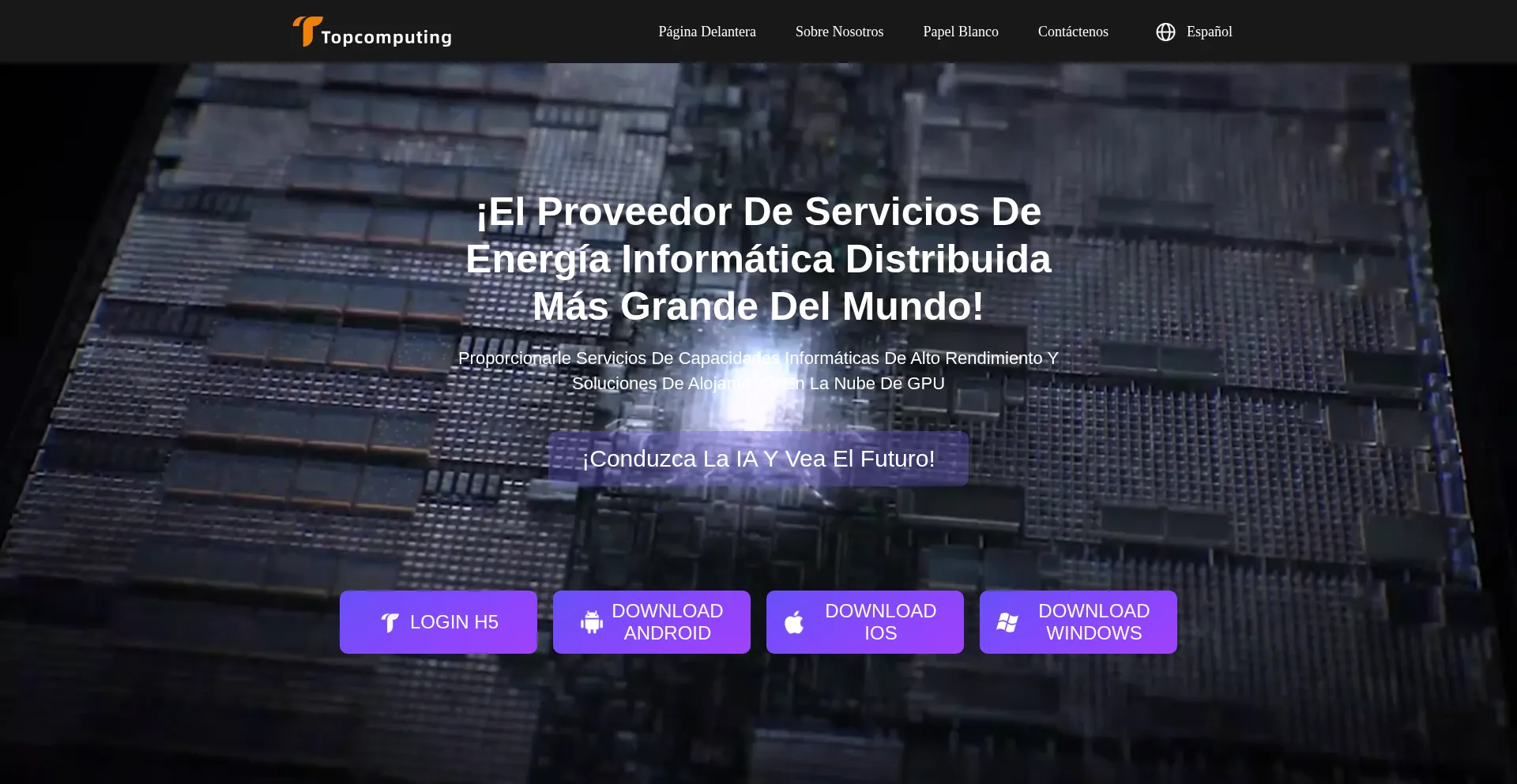Website screenshot of Es-home.topcomputing.ai