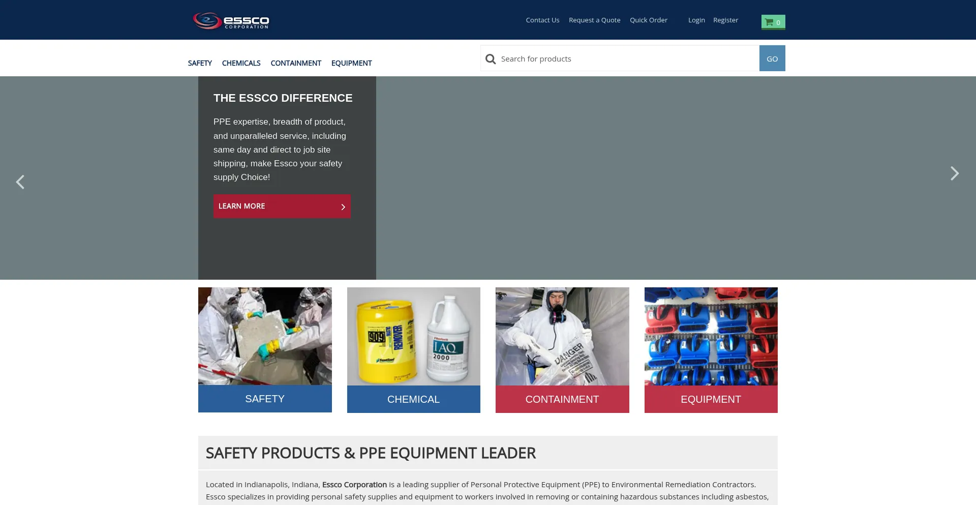 Website screenshot of Esscoindy.com